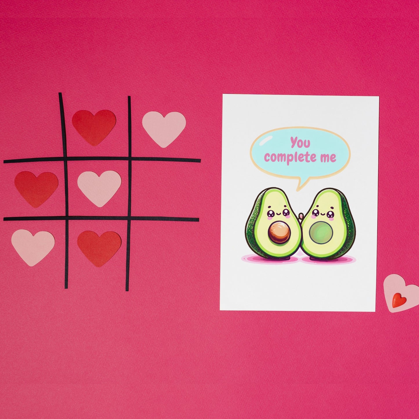 You Complete Me - Avocado Halves Cute Anniversary Card - Digital Download - Print at Home