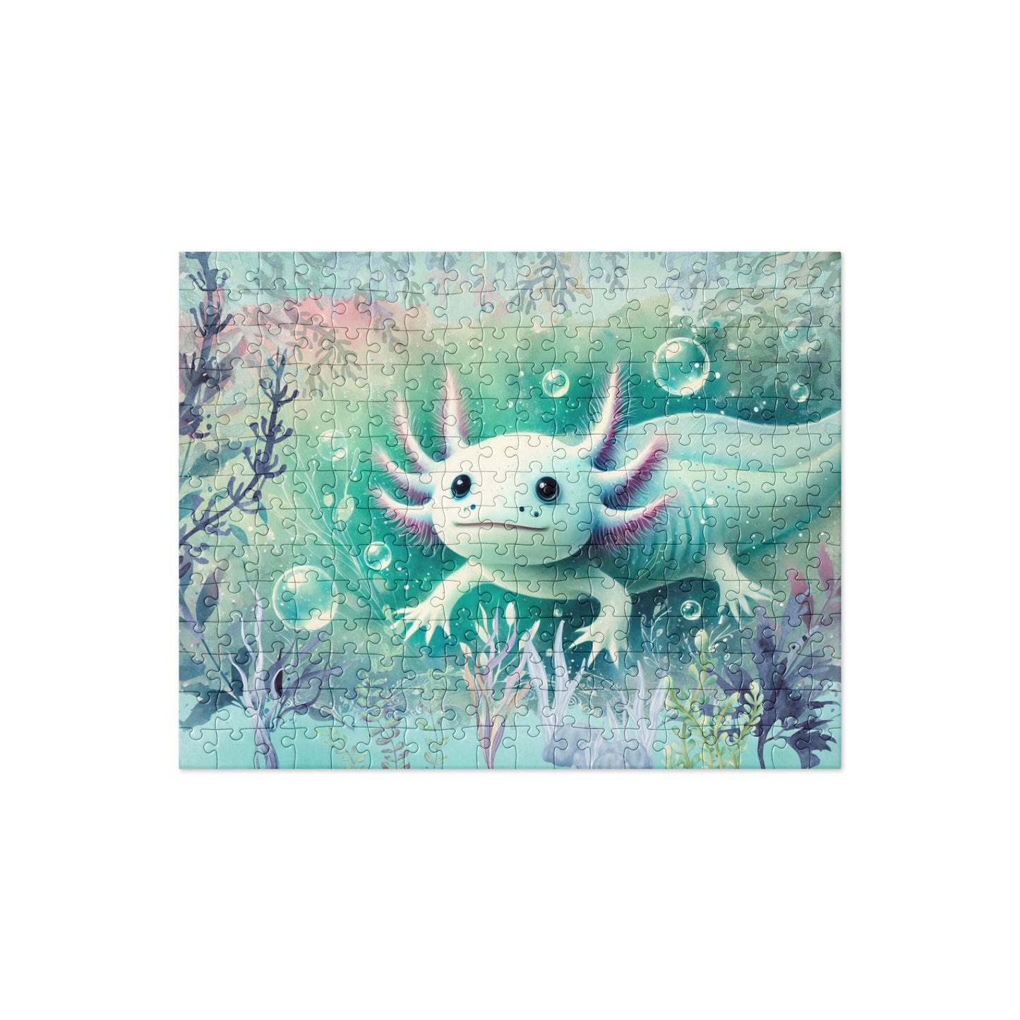 Whimsical Watercolor Axolotl Jigsaw Puzzle (120, 252, 500-Piece)