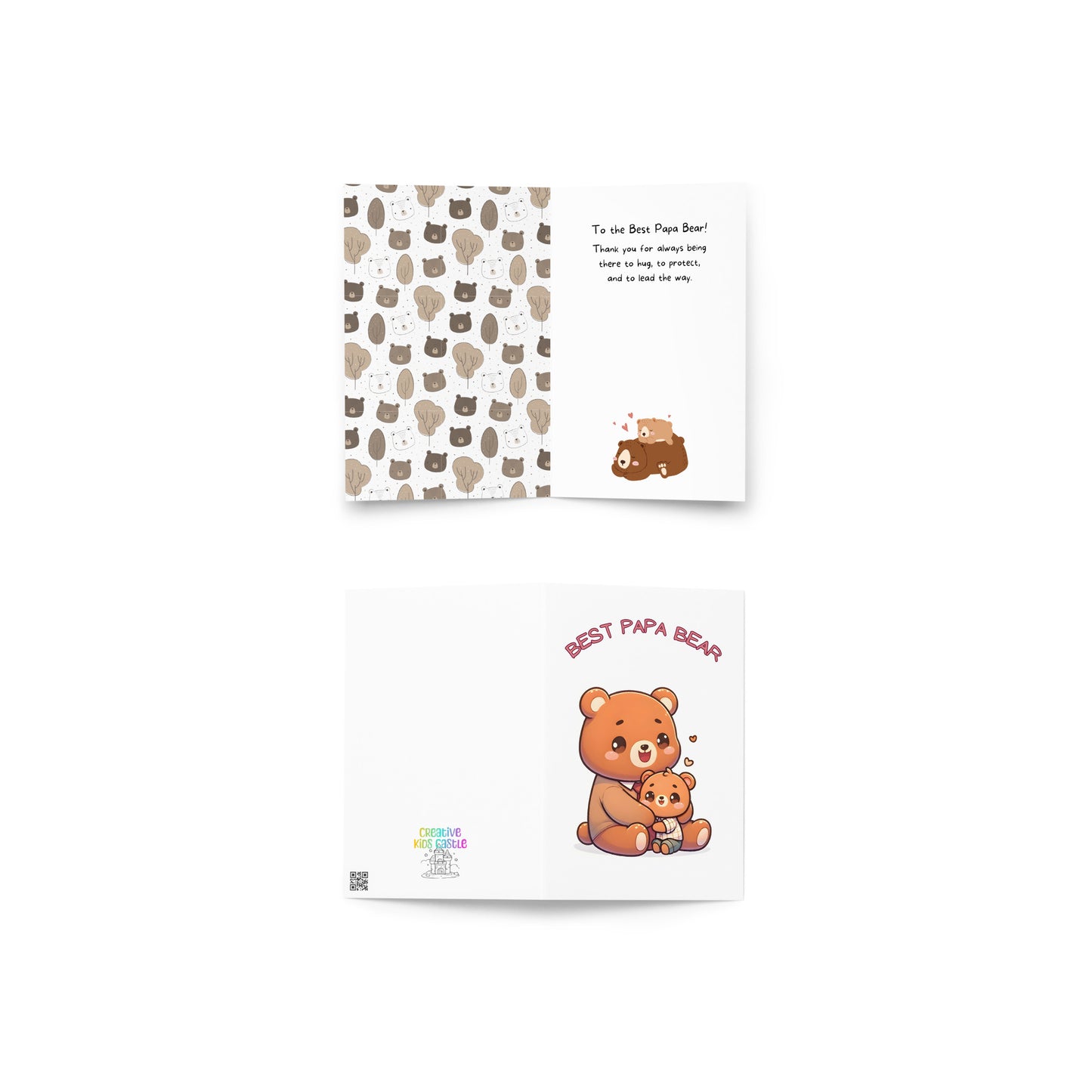 Best Papa Bear Folded Father's Card
