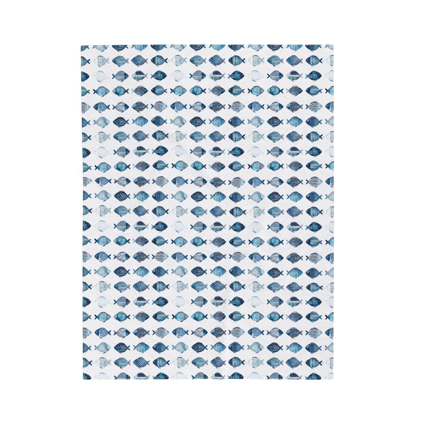 Blue School of Fish Cozy Plush Picnic Blanket