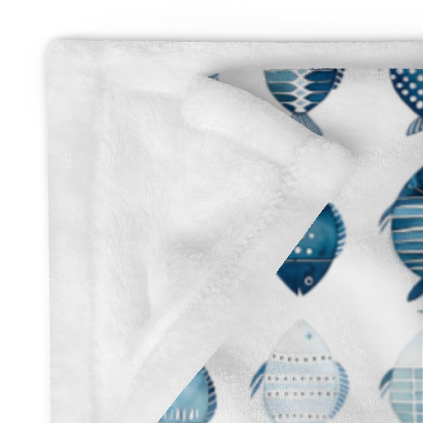 Blue School of Fish Cozy Plush Picnic Blanket