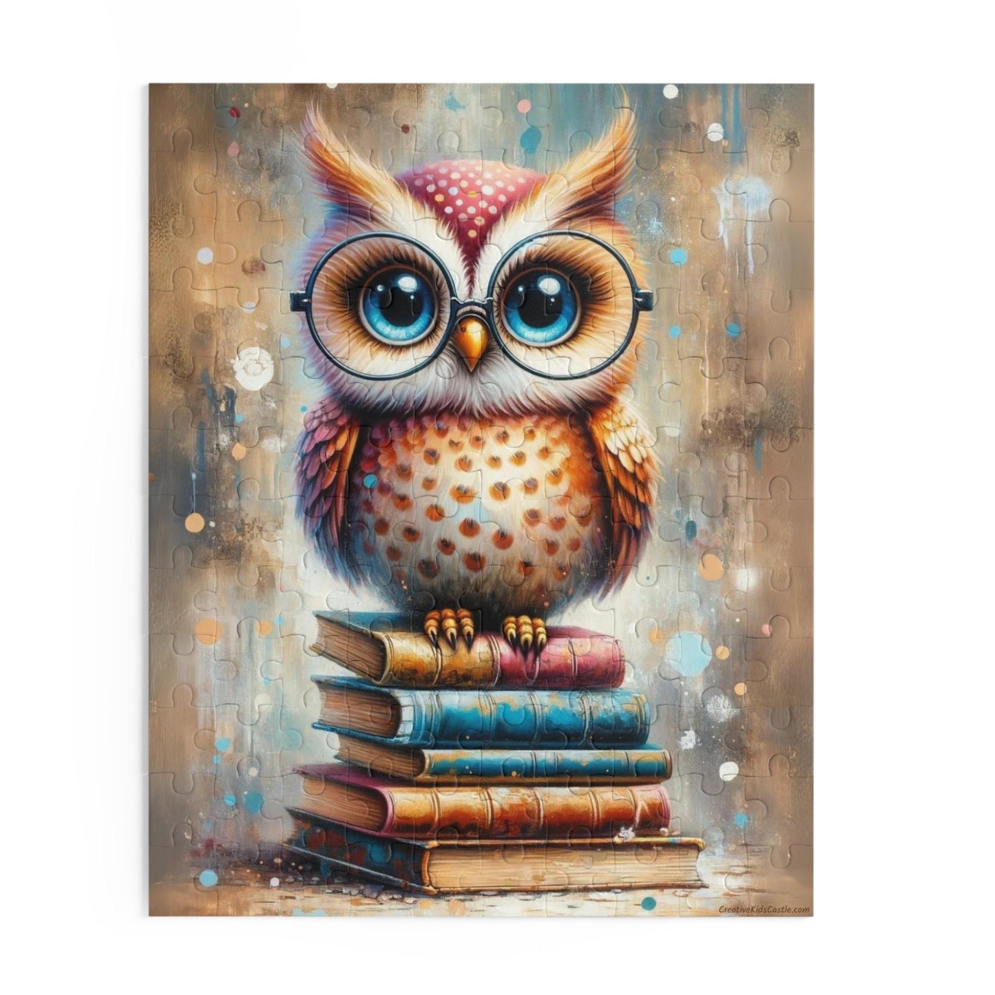 Book Owl with Glasses Jigsaw Puzzle (120, 252, 500 Pieces) 10" × 8" (120 pcs)