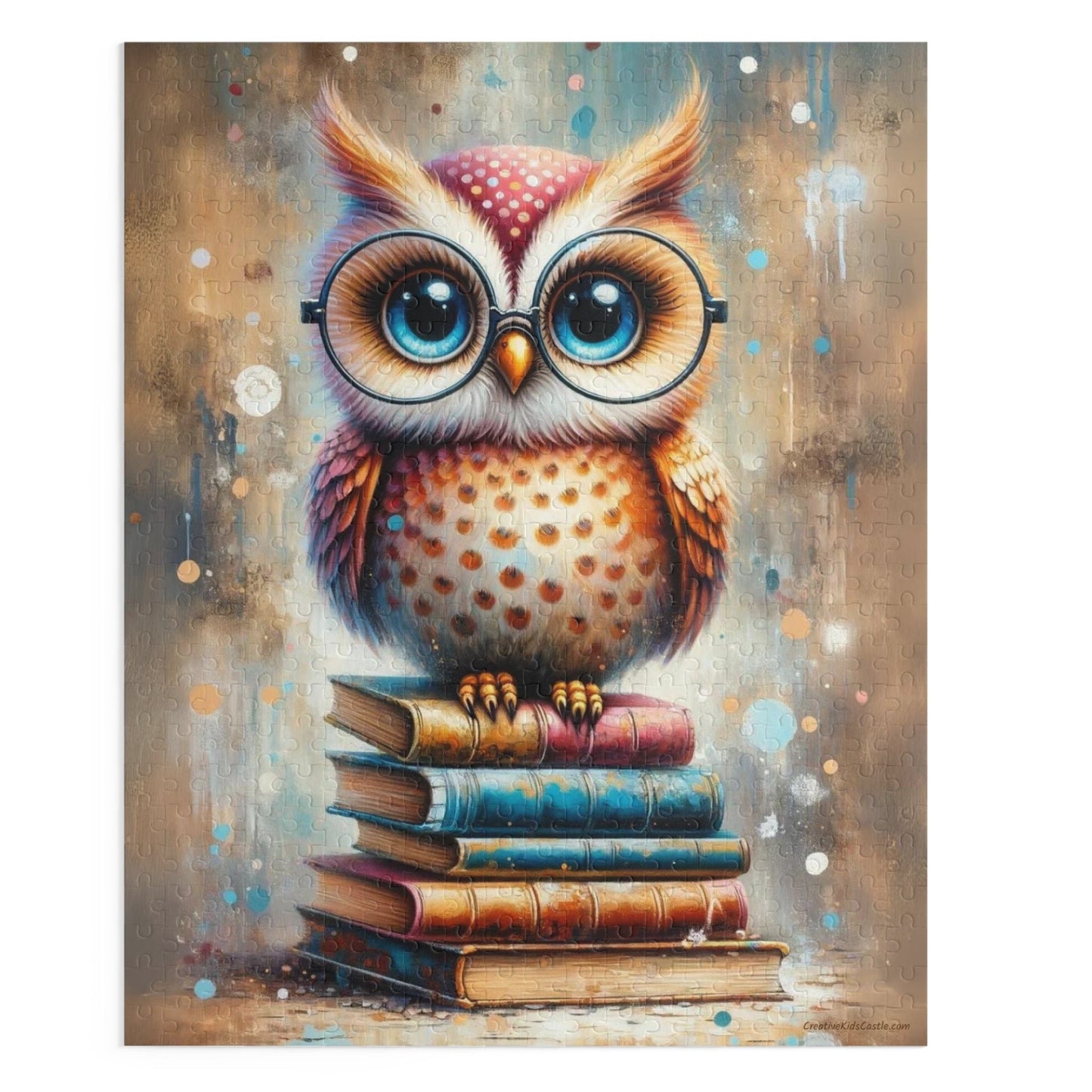 Book Owl with Glasses Jigsaw Puzzle (120, 252, 500 Pieces) 20" × 16" (500 pcs)