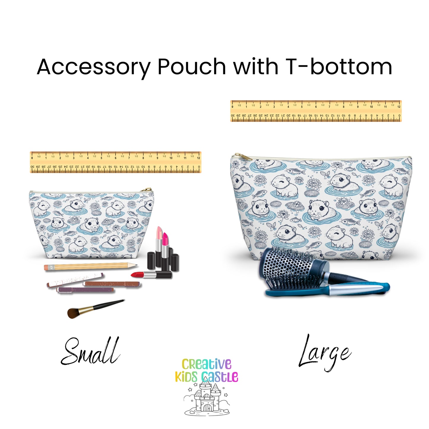 Capybaras in a Lily Pond Accessory Pouch
