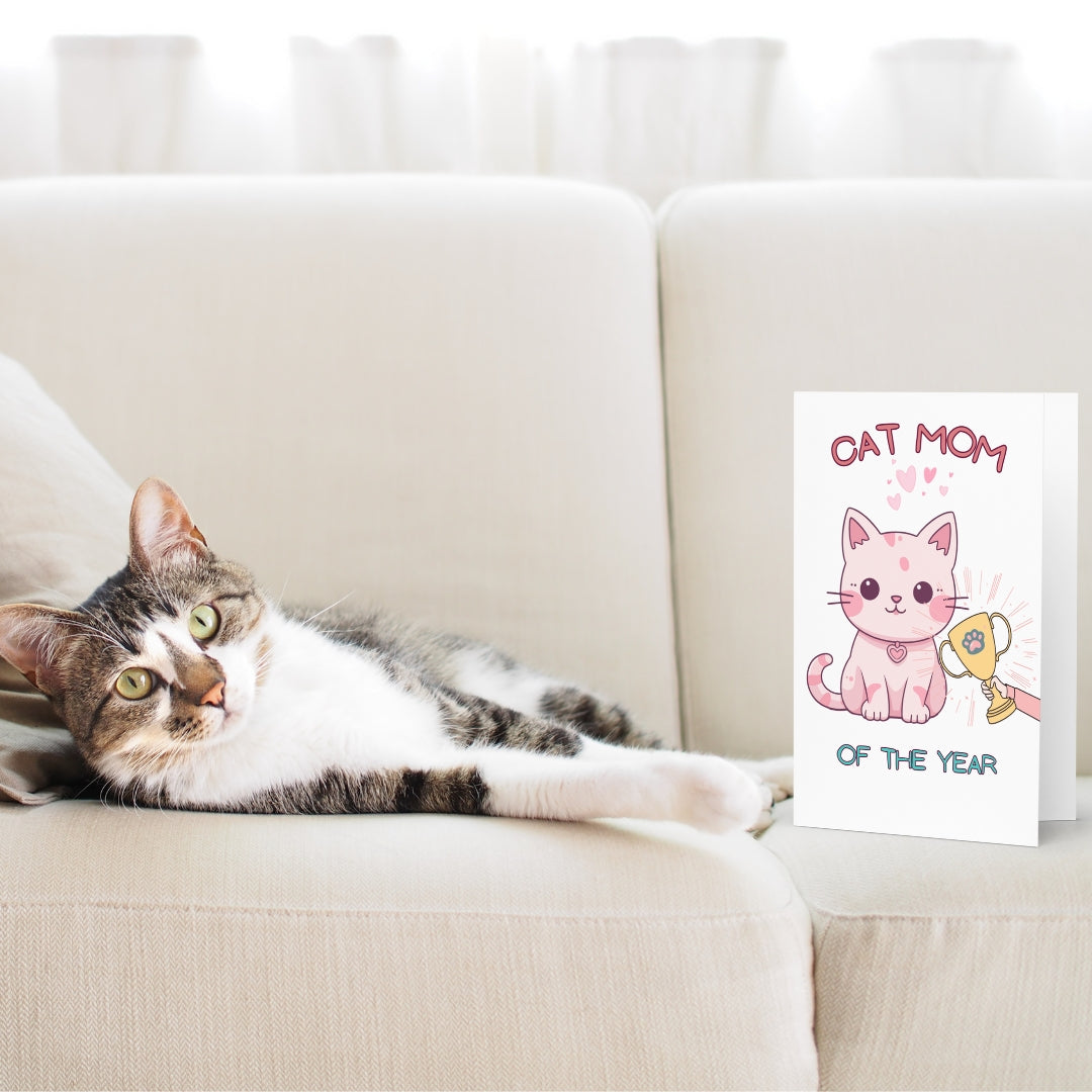 Cat Mom Of The Year Card