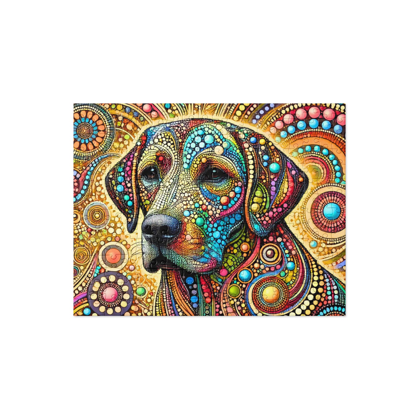Colorful Labrador Dog Dot Art Puzzle (120, 252, 500-Piece)