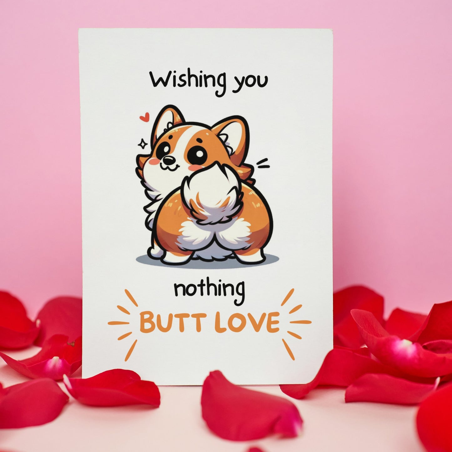Nothing Butt Love Corgi Funny Anniversary Greeting Card