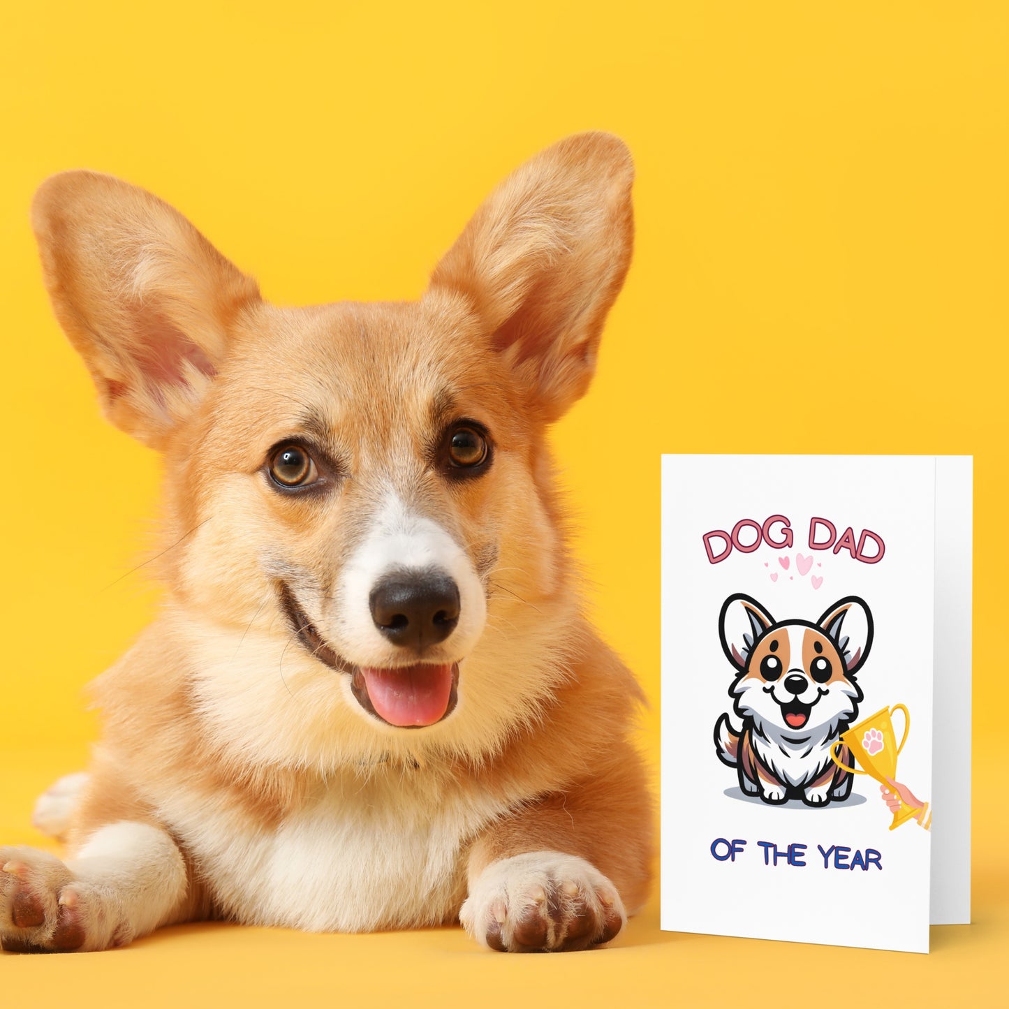Corgi Dog Dad Of The Year Fathers Day Card