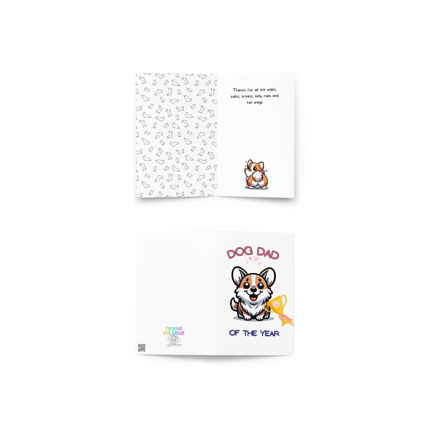 Corgi Dog Dad Of The Year Fathers Day Card