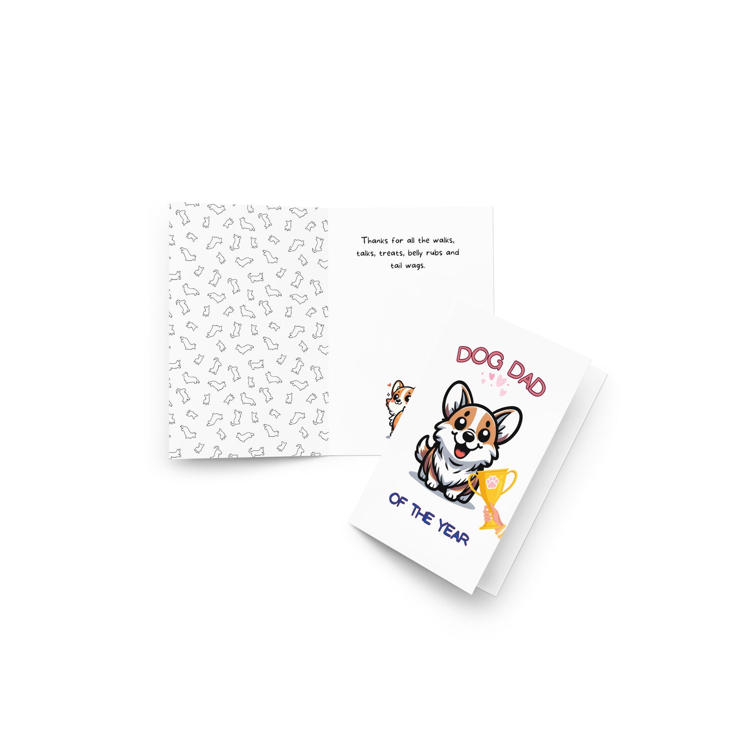 Corgi Dog Dad Of The Year Fathers Day Card