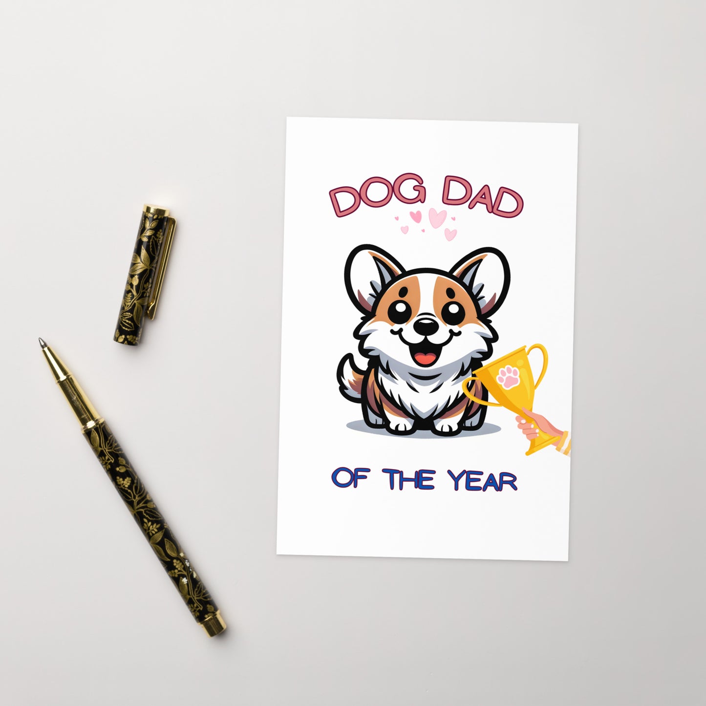 Corgi Dog Dad Of The Year Fathers Day Card