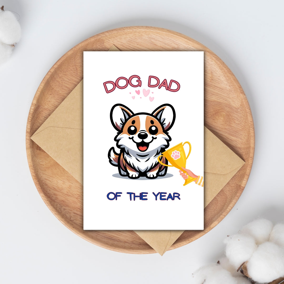Corgi Dog Dad Of The Year Fathers Day Card