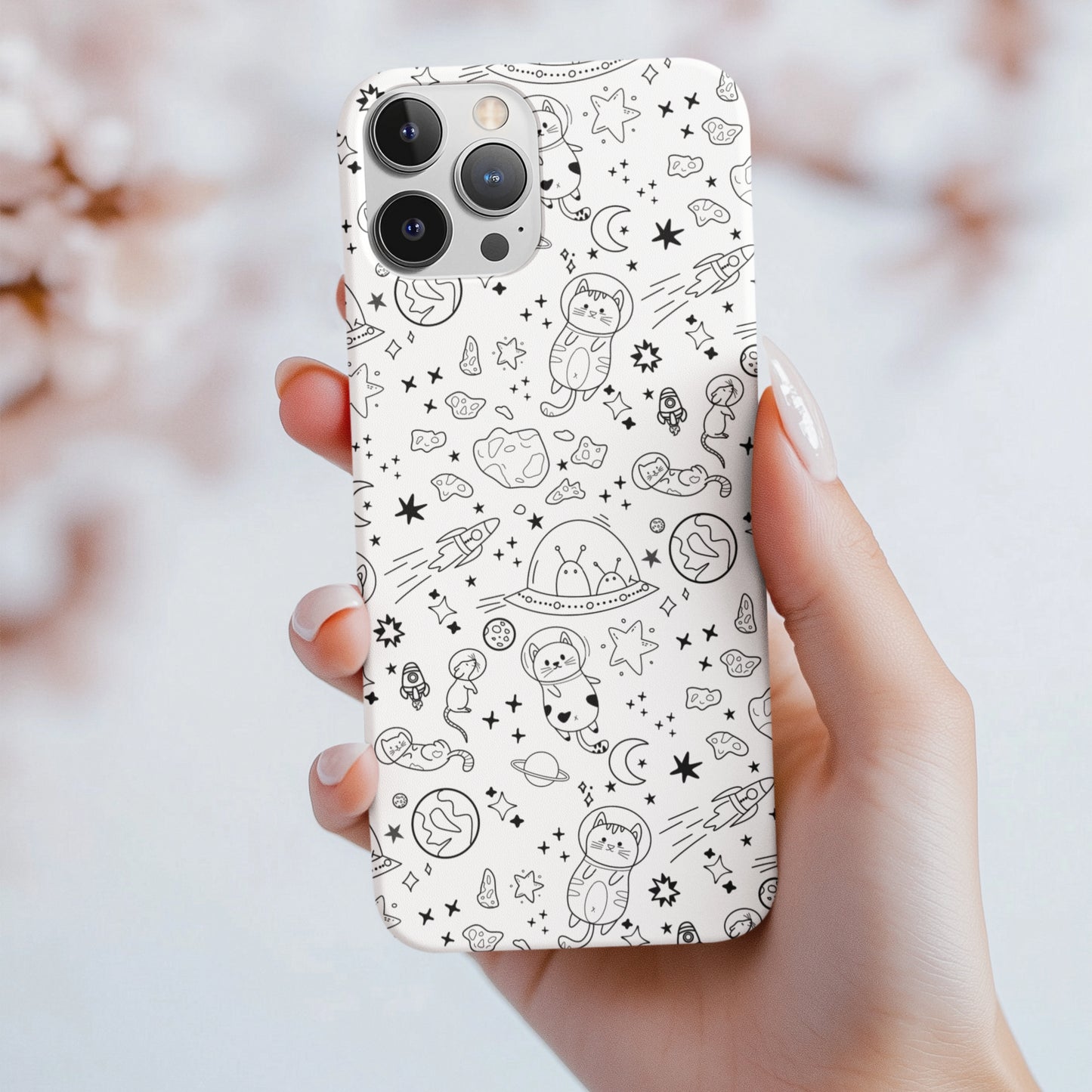 Cosmic Space Cats Doodle Tough iPhone Case