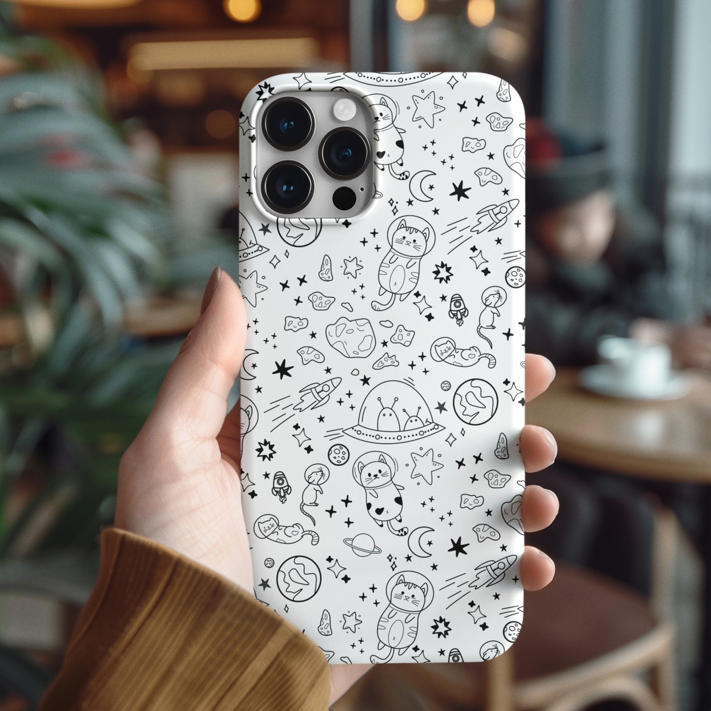 Cosmic Space Cats Doodle Tough iPhone Case