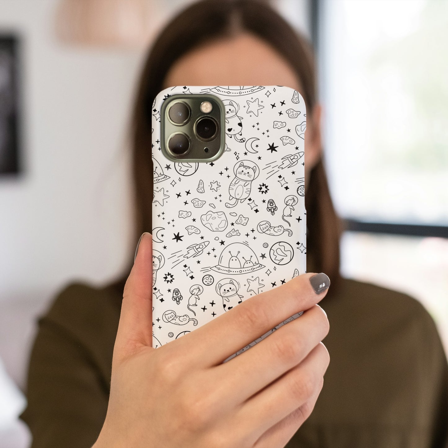 Cosmic Space Cats Doodle Tough iPhone Case