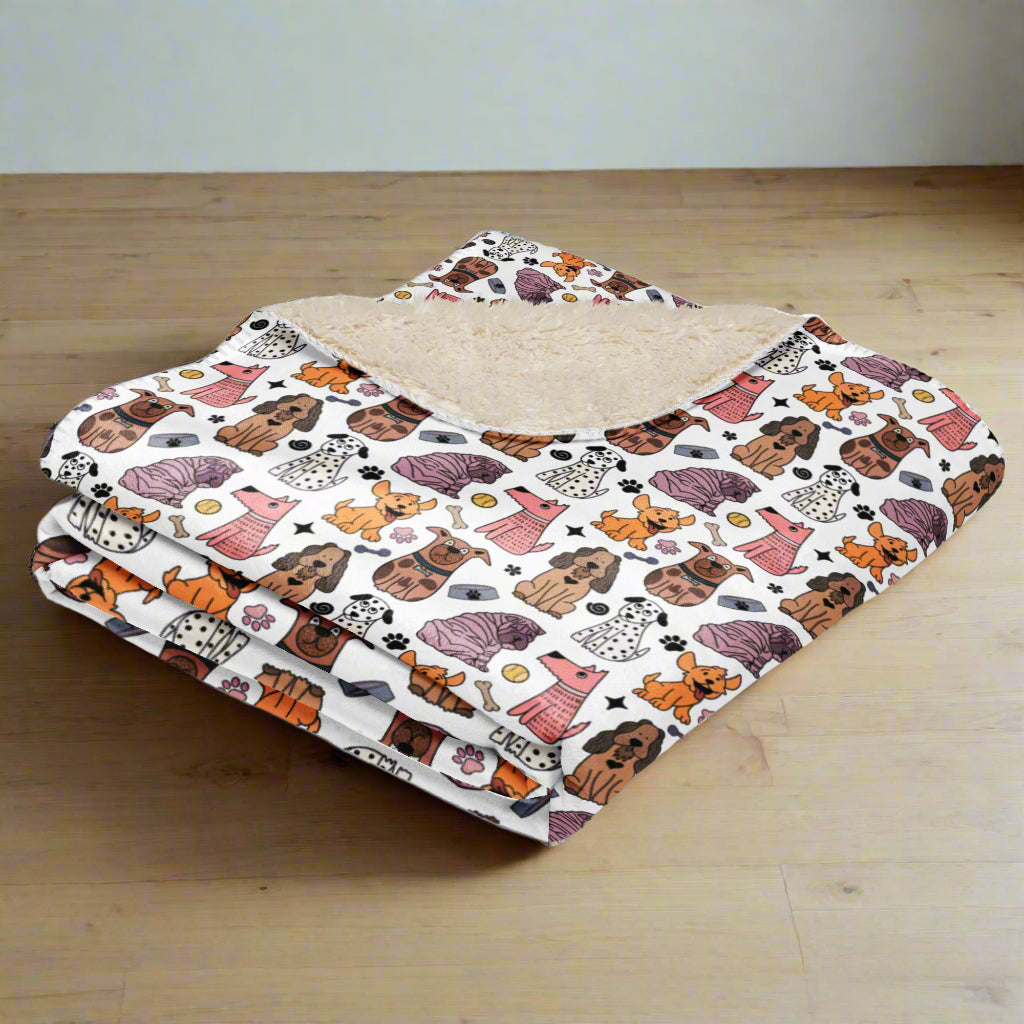 Cozy Dog Pals Sherpa Blanket