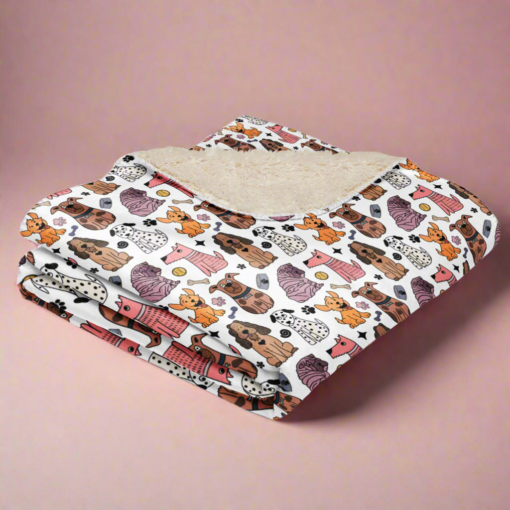 Cozy Dog Pals Sherpa Blanket