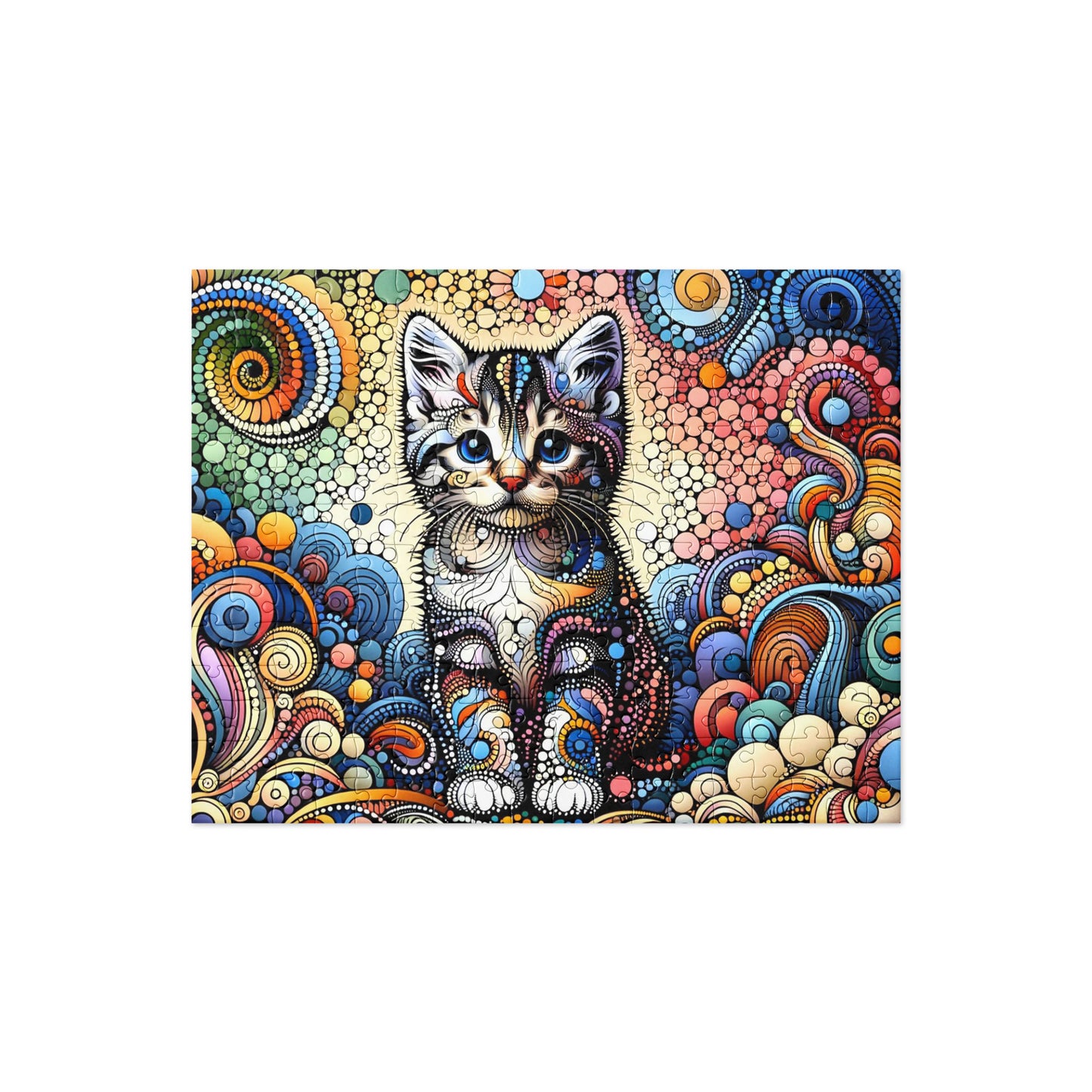 Cute Kitten Dot Art Jigsaw Puzzle (120, 252, 500-Piece)