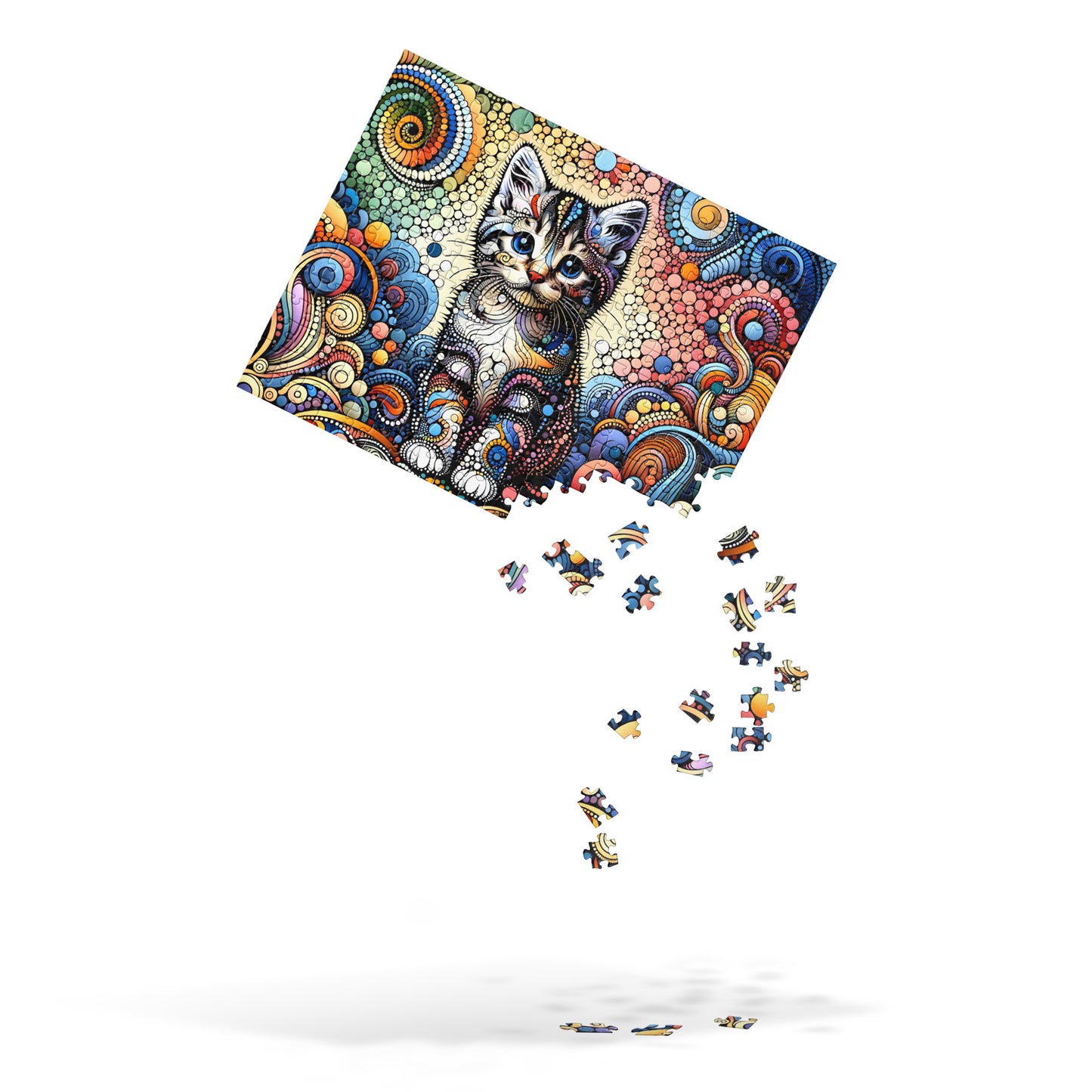Cute Kitten Dot Art Jigsaw Puzzle (120, 252, 500-Piece)