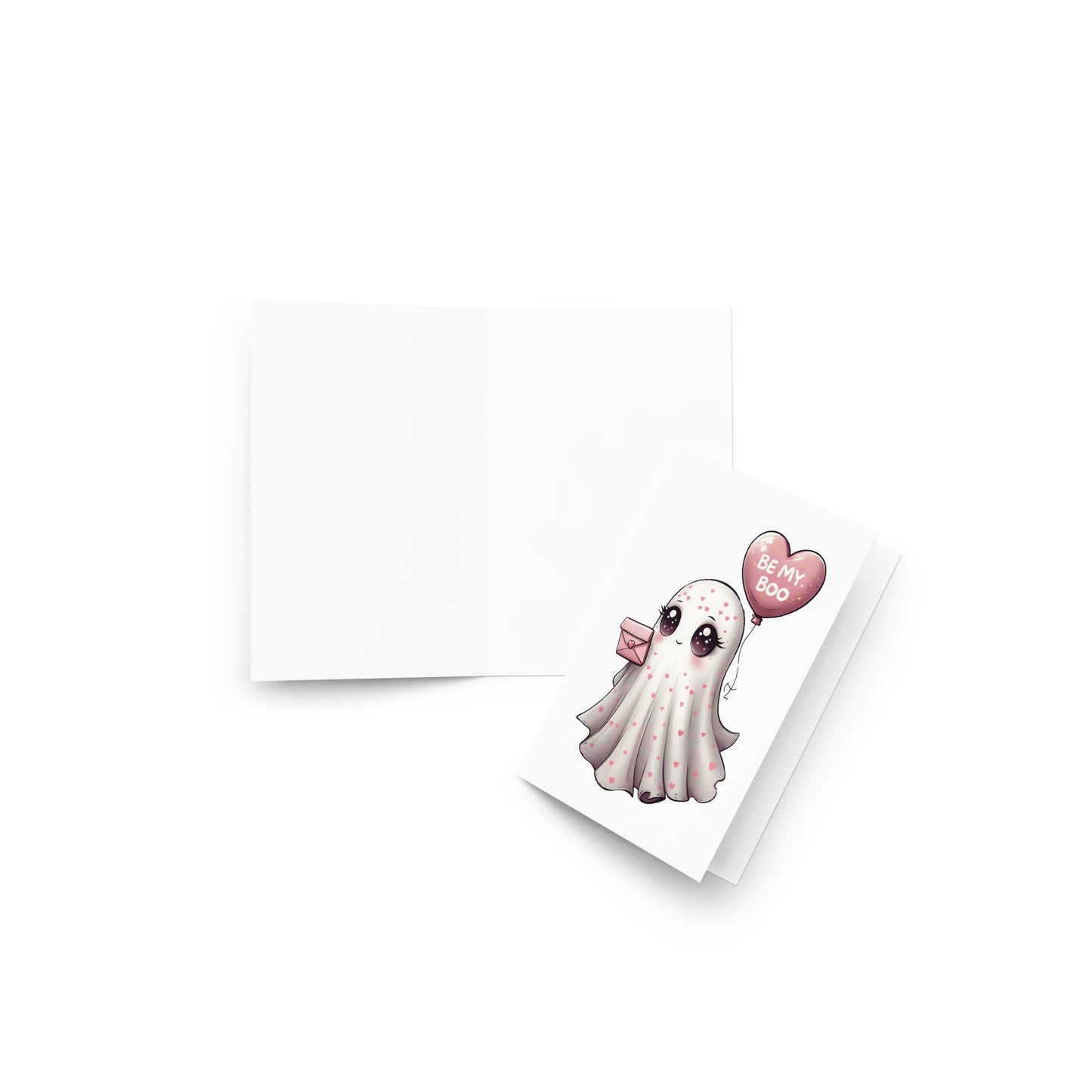 Cute "Be my Boo" Ghost Valentine's Day Greeting Card