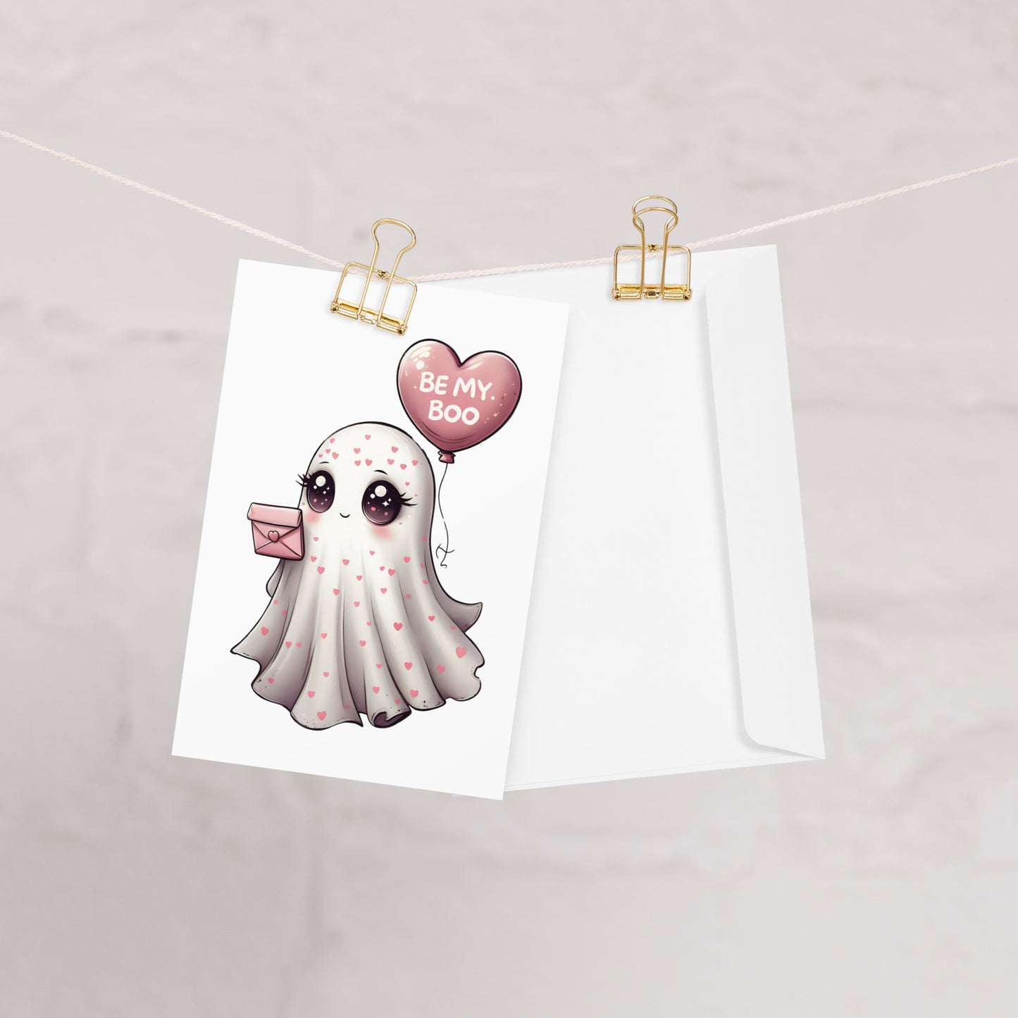 Cute "Be my Boo" Ghost Valentine's Day Greeting Card