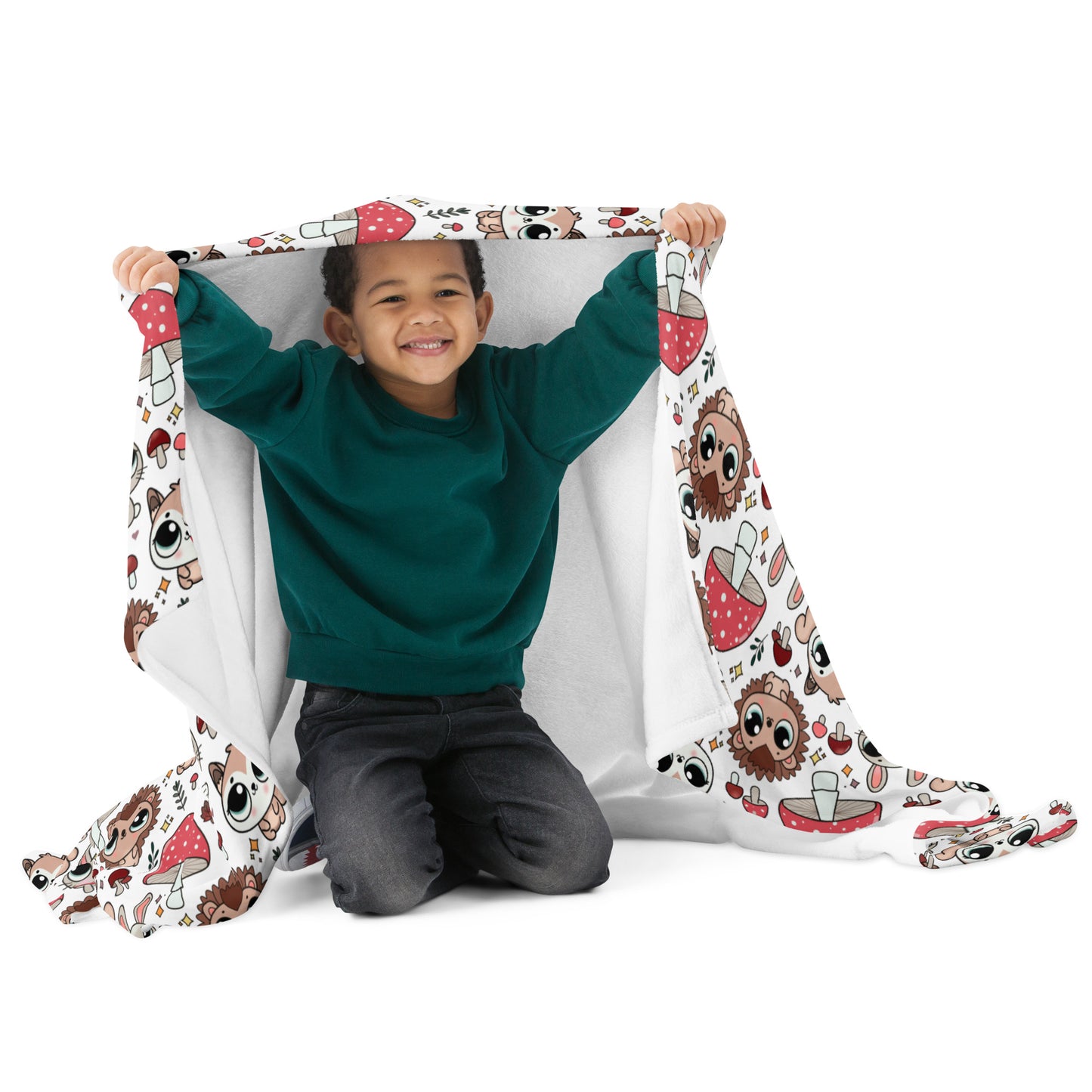 Cute Woodland Forest Friends Cozy Plush Blanket