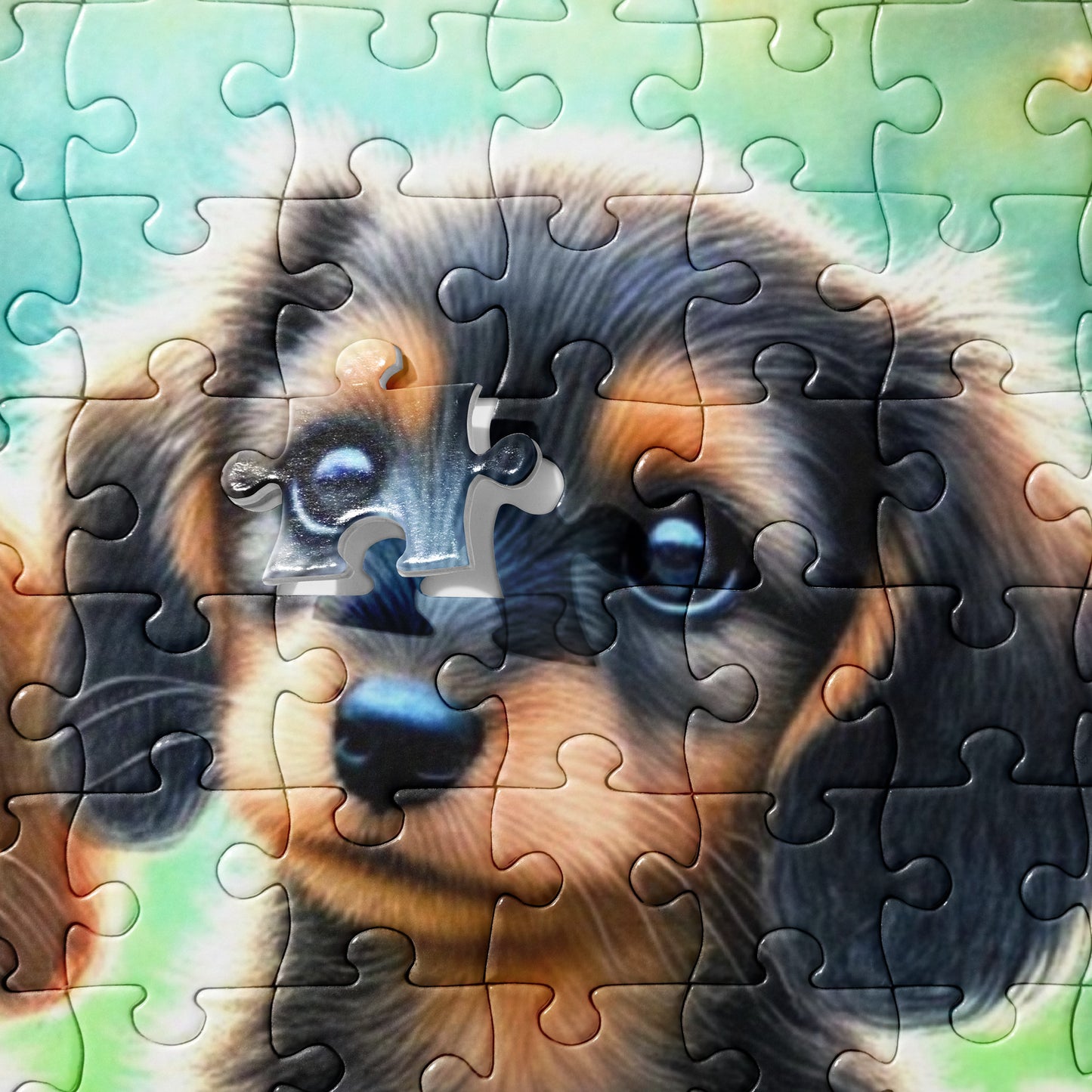 Dachshund Puppy Wiener Dogs on Fall Bench Halloween Puzzle (120, 252, 500-Pieces)