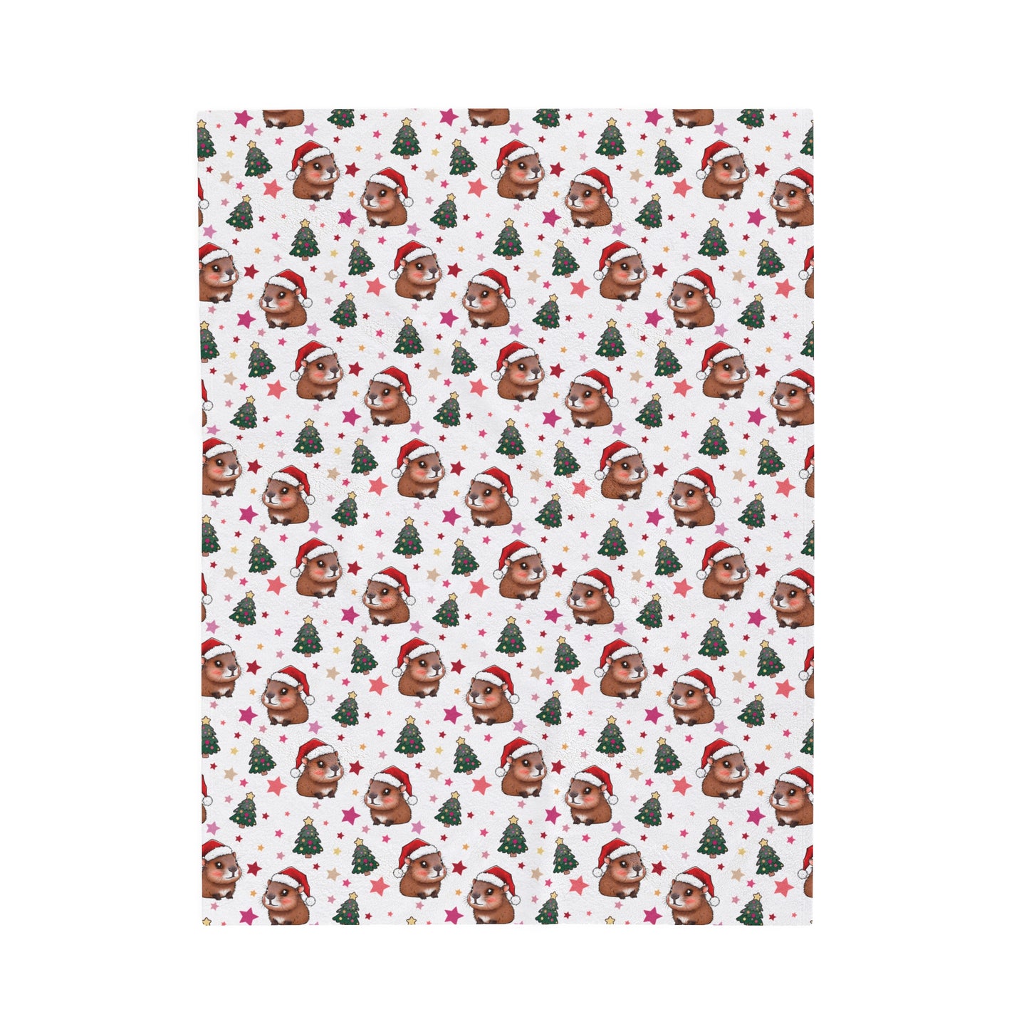 Cute Christmas Capybaras Cozy Velveteen Plush Blanket 30x40 inches