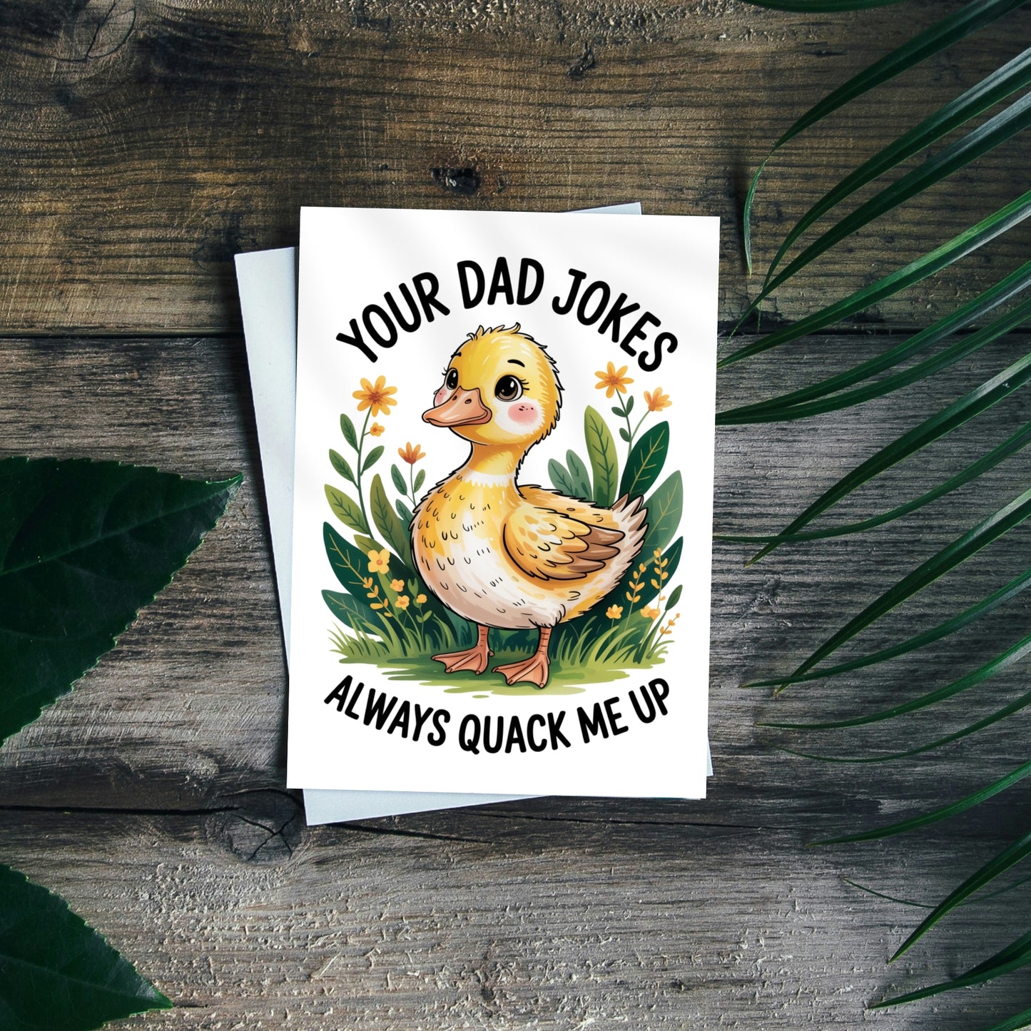 Dad Jokes Funny Duck Dad Greeting Card - Digital Download - Print at Home