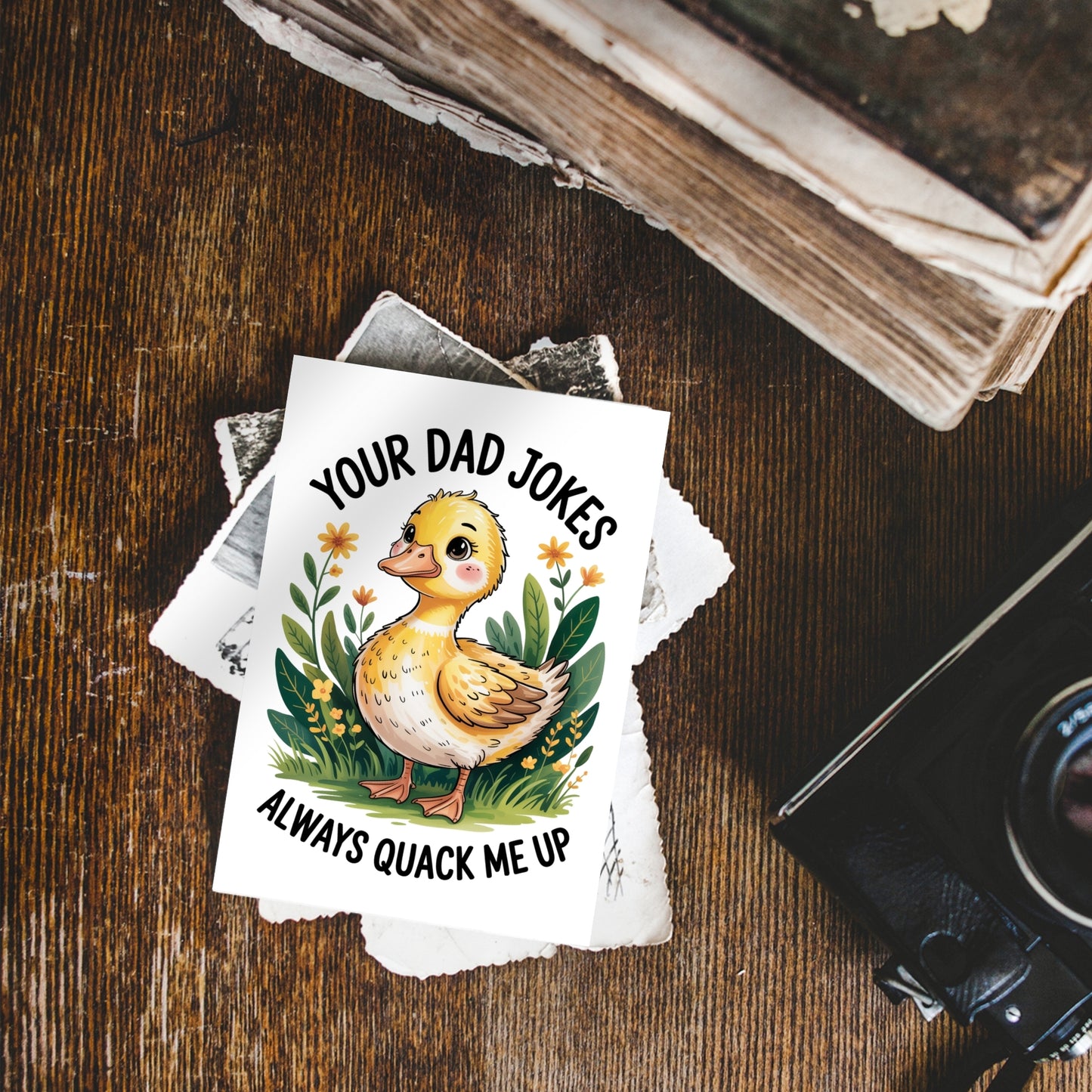 Dad Jokes Funny Duck Dad Greeting Card - Digital Download - Print at Home