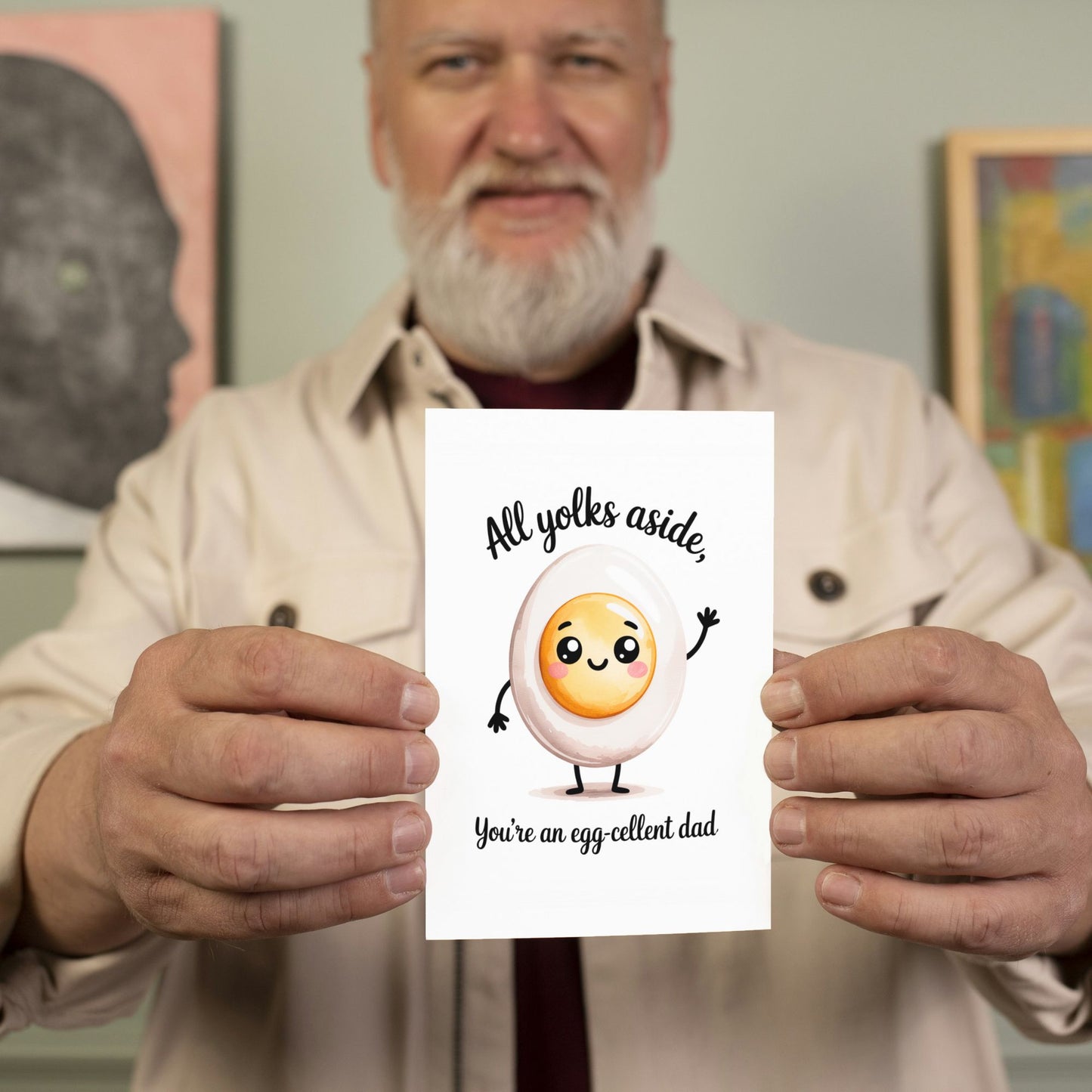 Dad Jokes Funny Egg Fathers Day Card
