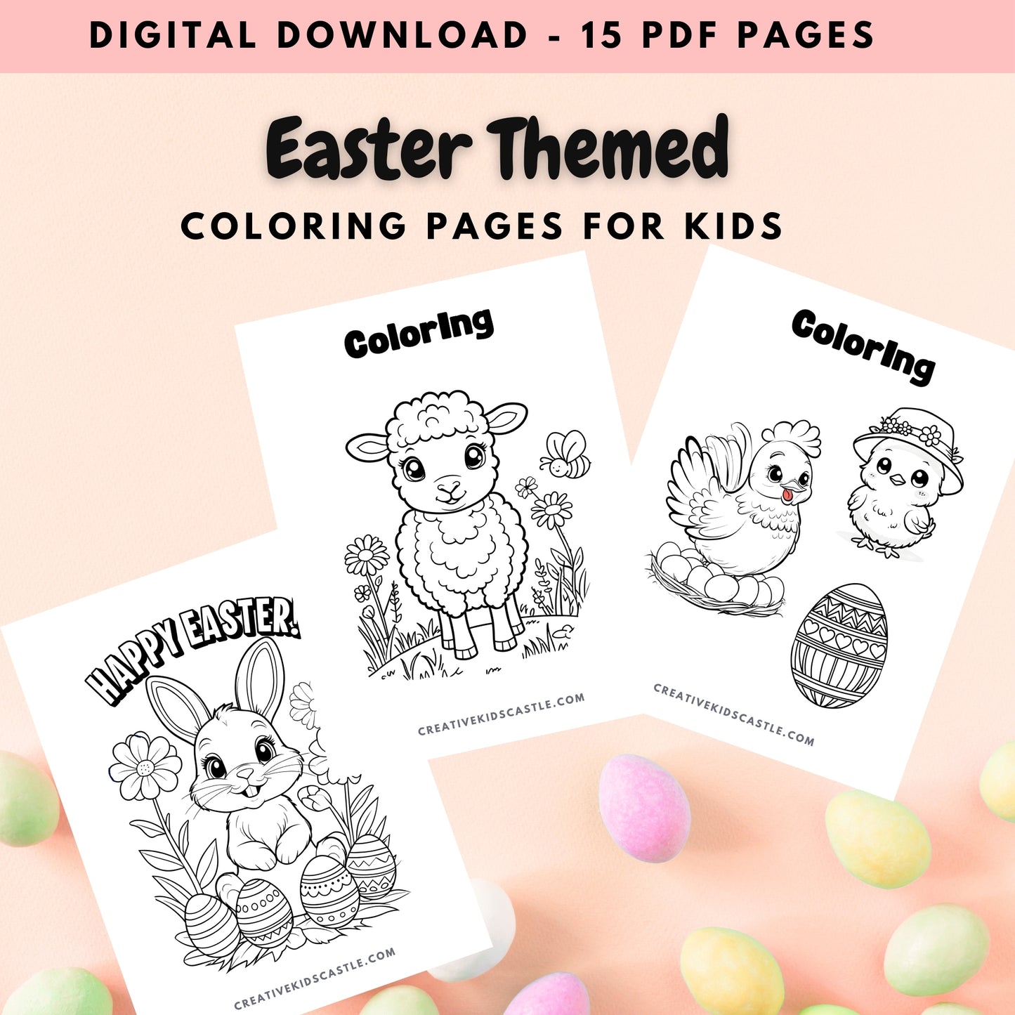 Easter Fun - Cute Easter Themed Printable Activity Pack (14 pages)