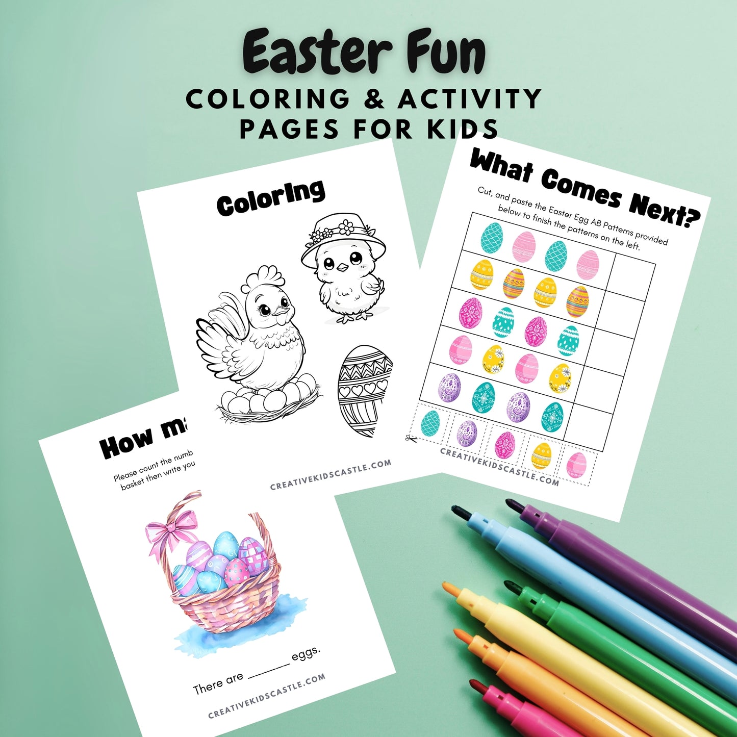Easter Fun - Cute Easter Themed Printable Activity Pack (14 pages)