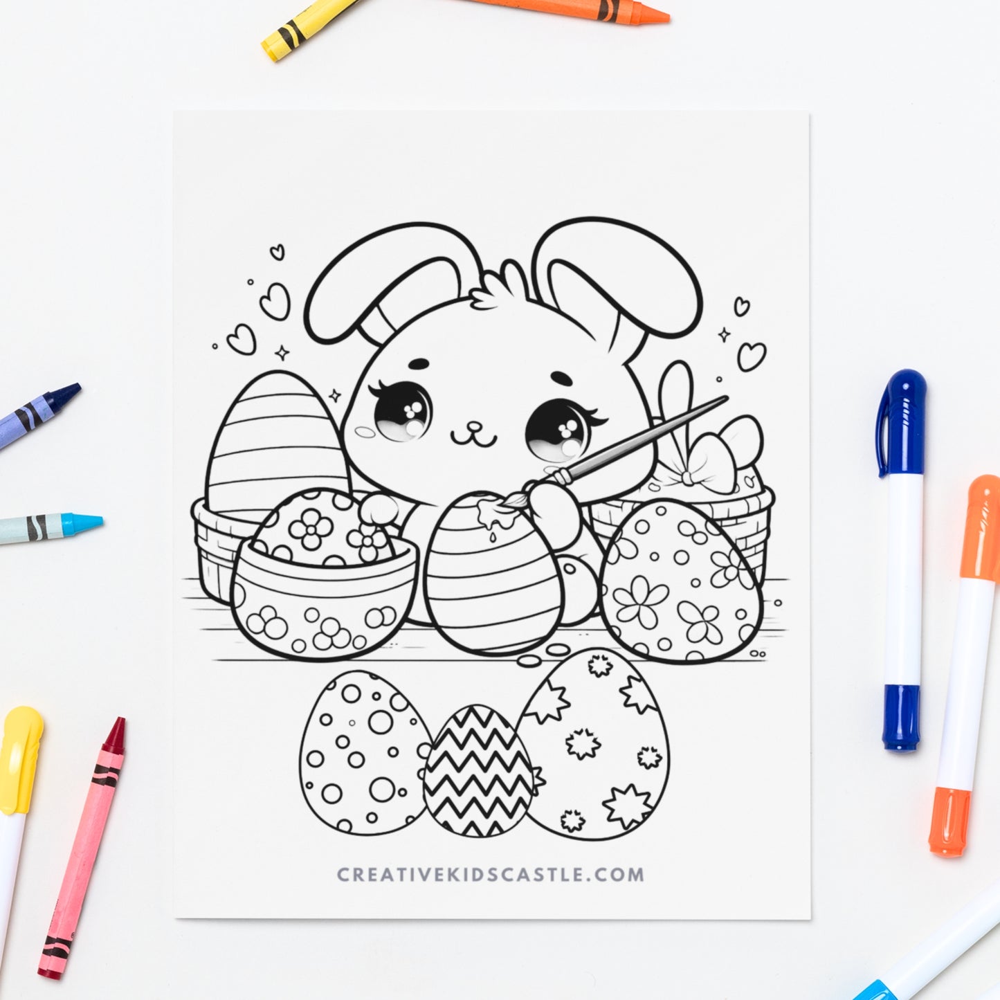 Easter Bunny Fun - Cute Easter Themed Printable Coloring Pages (14 pages)