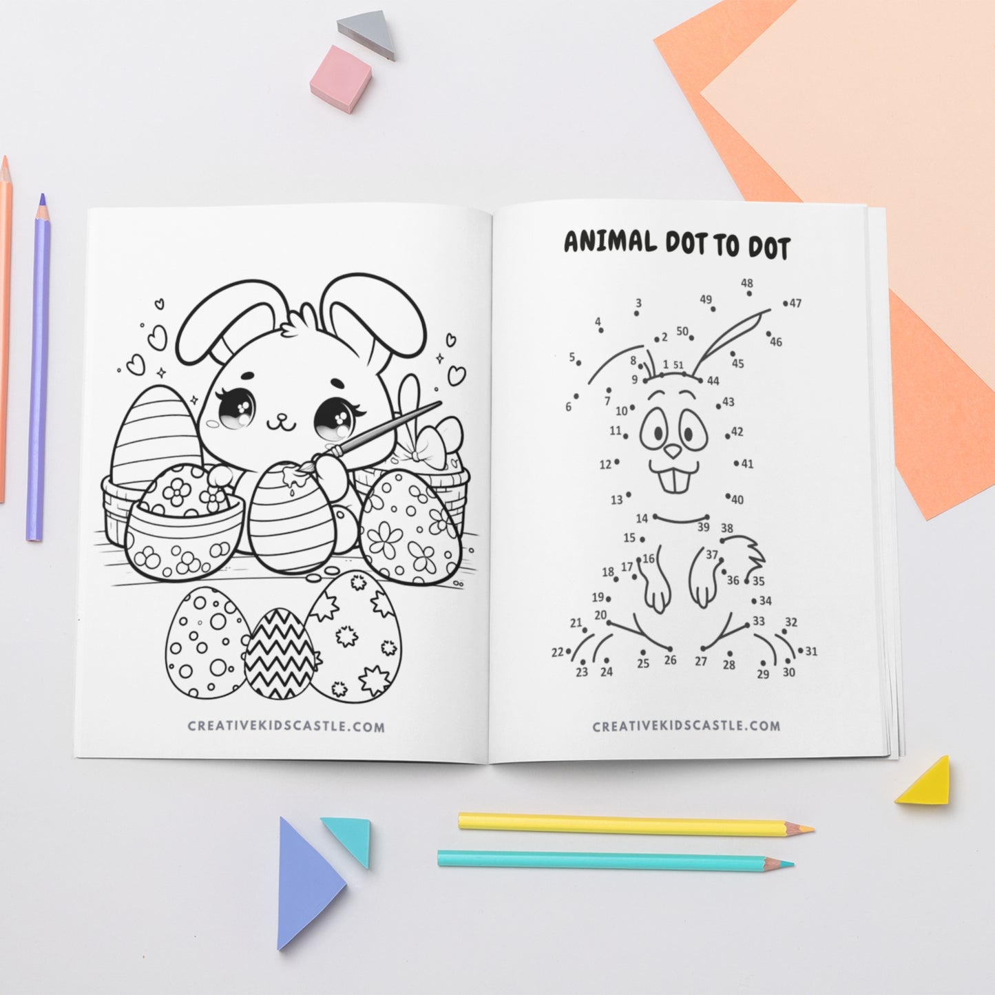 Easter Bunny Fun - Cute Easter Themed Printable Coloring Pages (14 pages)