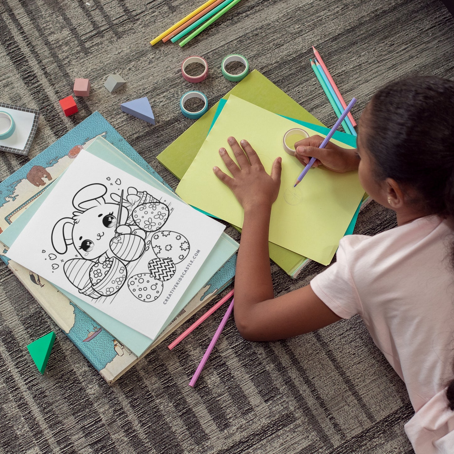 Easter Bunny Fun - Cute Easter Themed Printable Coloring Pages (14 pages)
