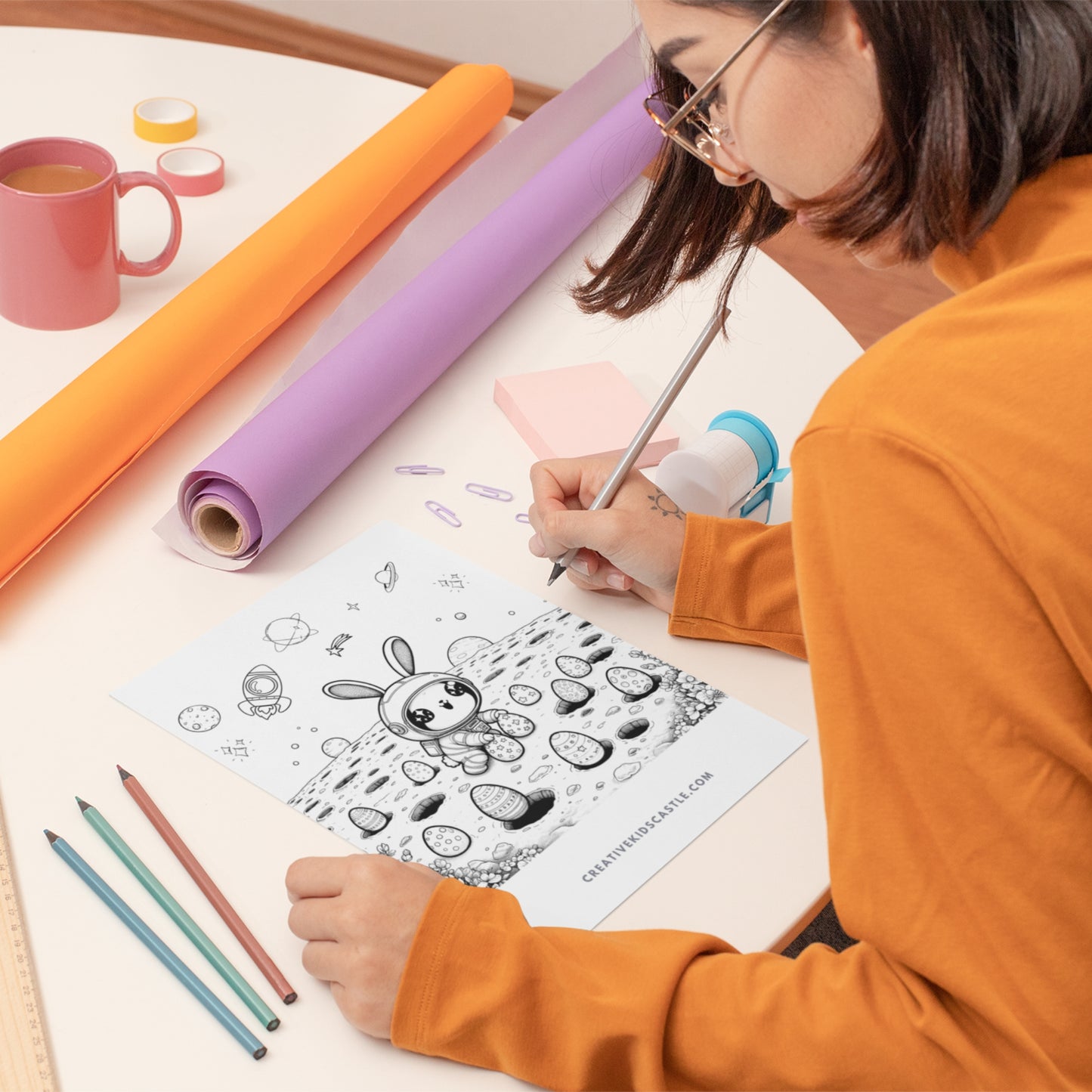 Easter Bunny Fun - Cute Easter Themed Printable Coloring Pages (14 pages)