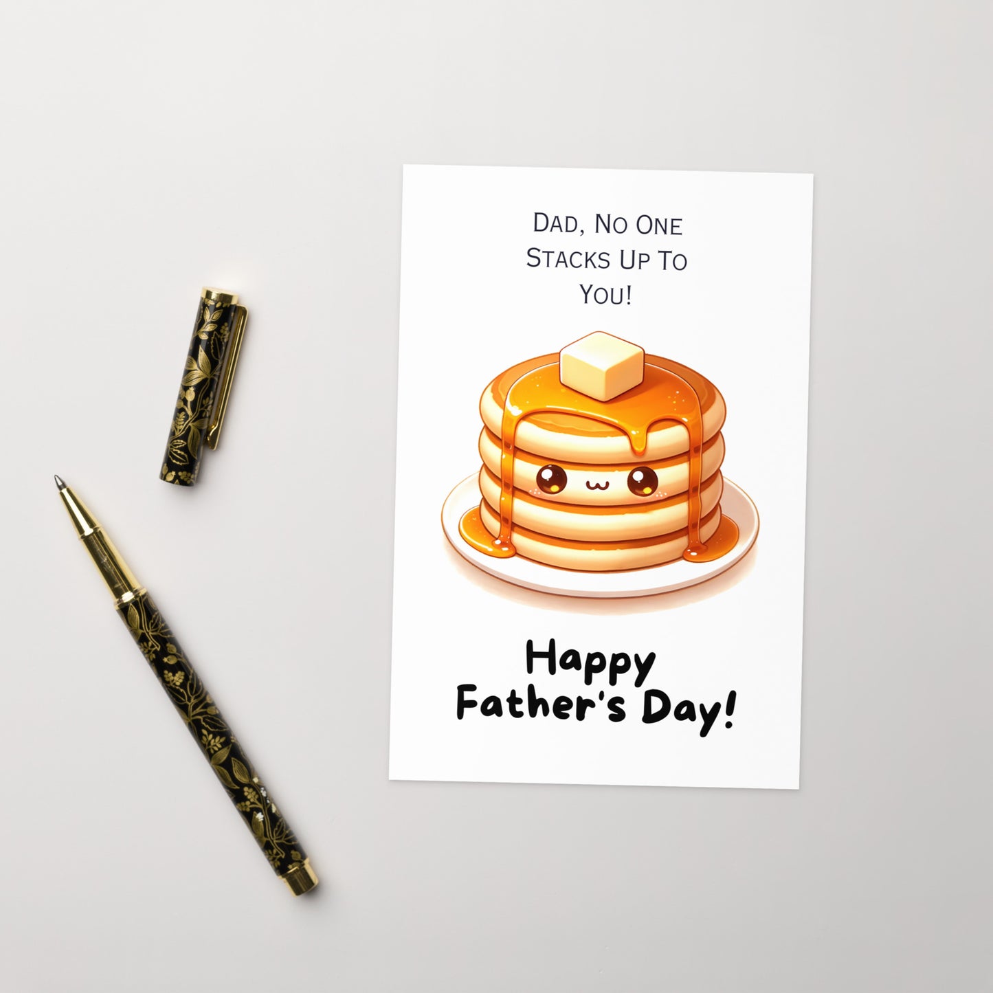 "No One Stacks Up To You" Pancake Stack Fathers Day Card