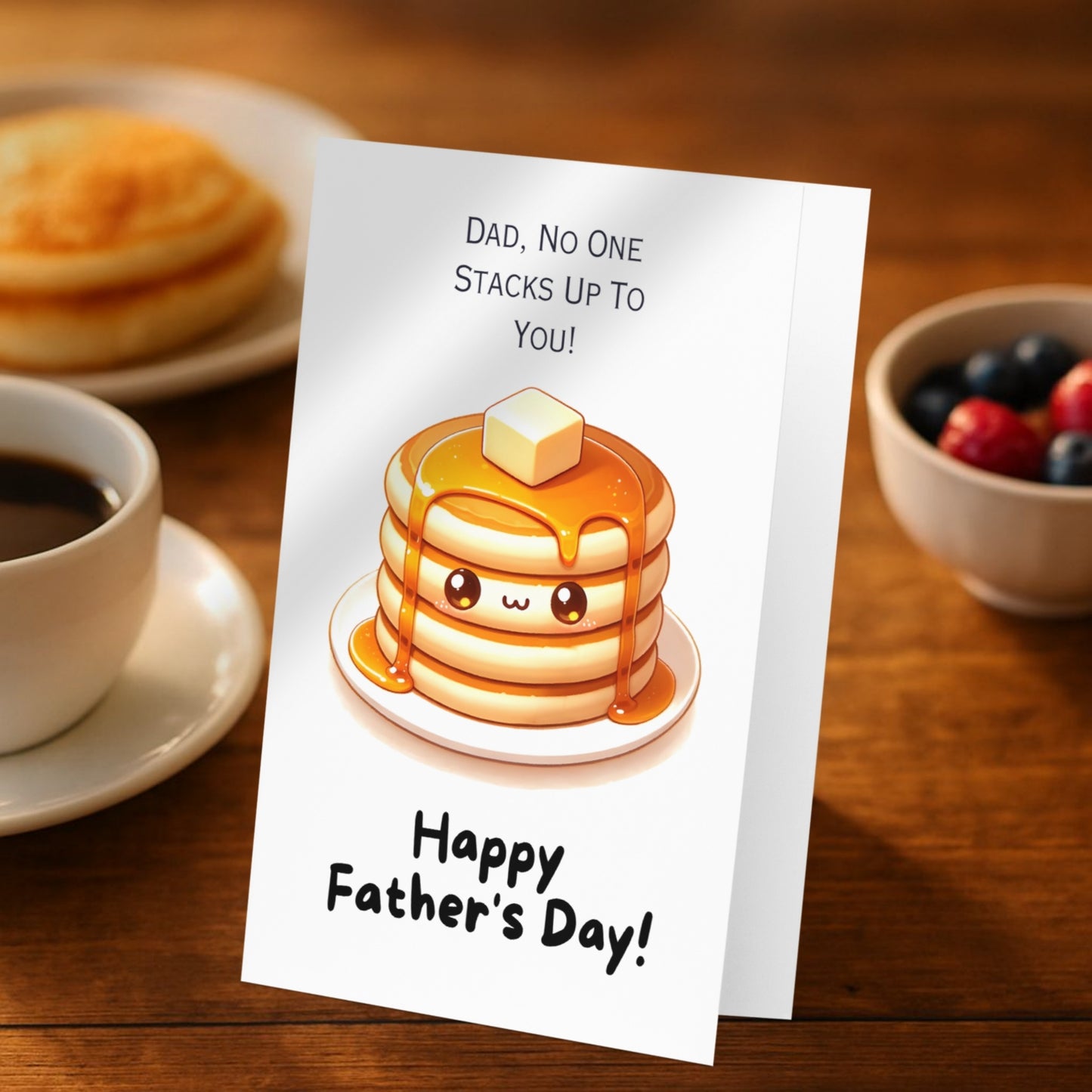 "No One Stacks Up To You" Pancake Stack Fathers Day Card