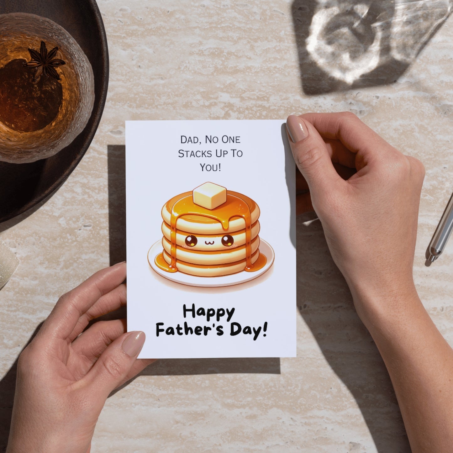 "No One Stacks Up To You" Pancake Stack Fathers Day Card