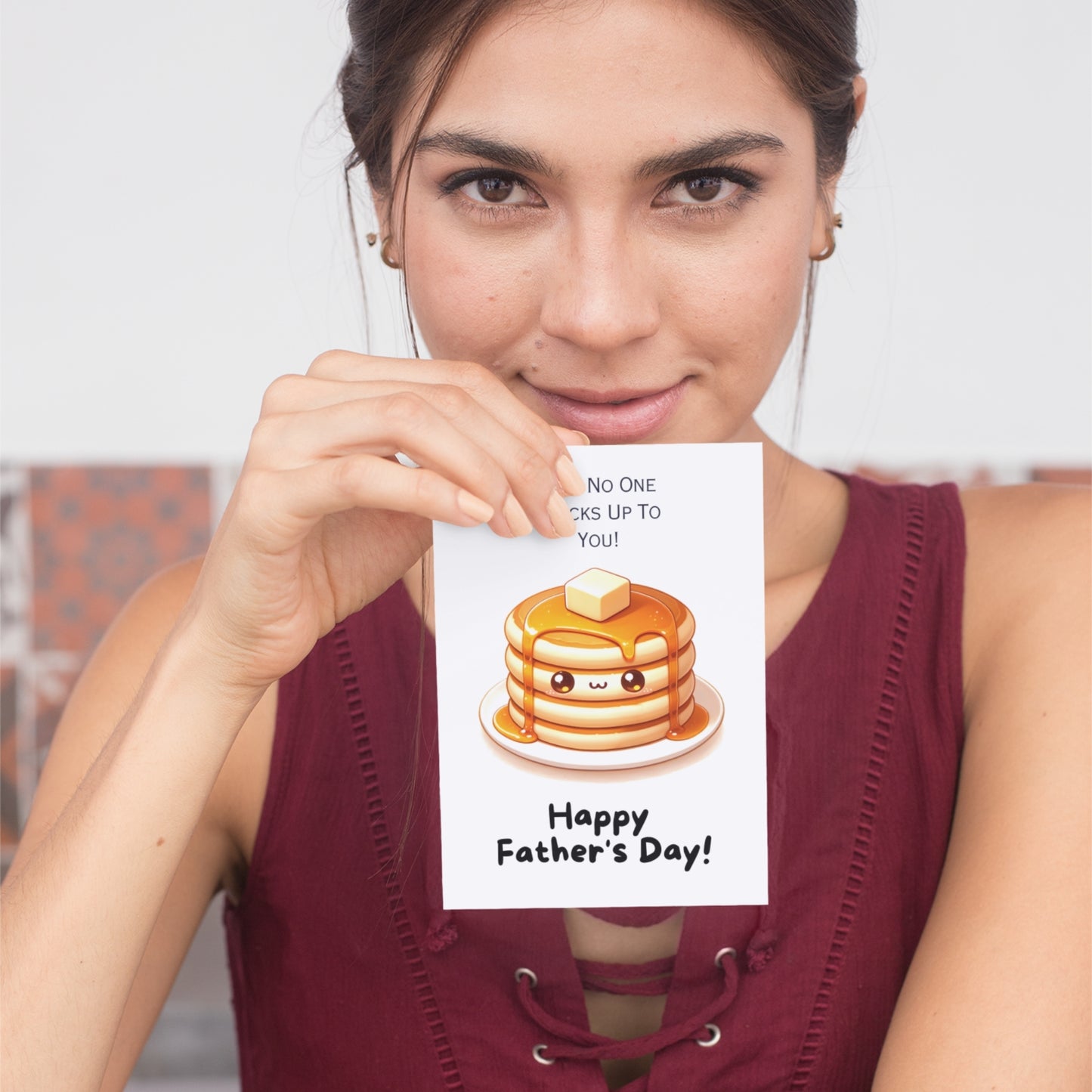 "No One Stacks Up To You" Pancake Stack Fathers Day Card