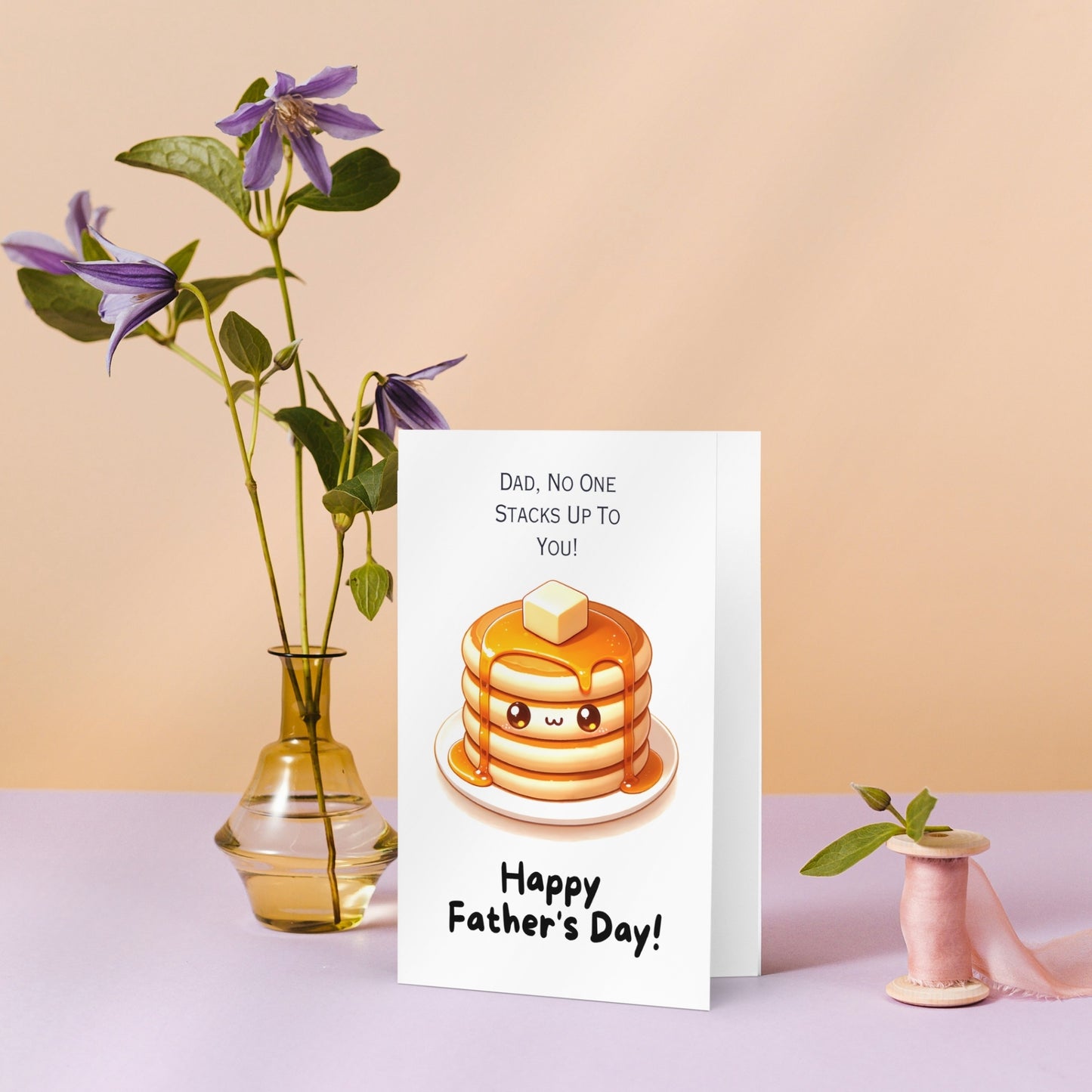 "No One Stacks Up To You" Pancake Stack Fathers Day Card