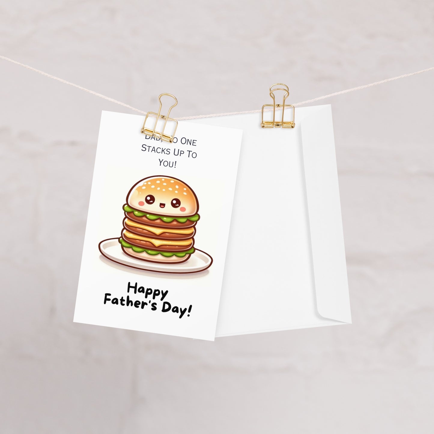 "No One Stacks Up To You" Burger Stack Fathers Day Card