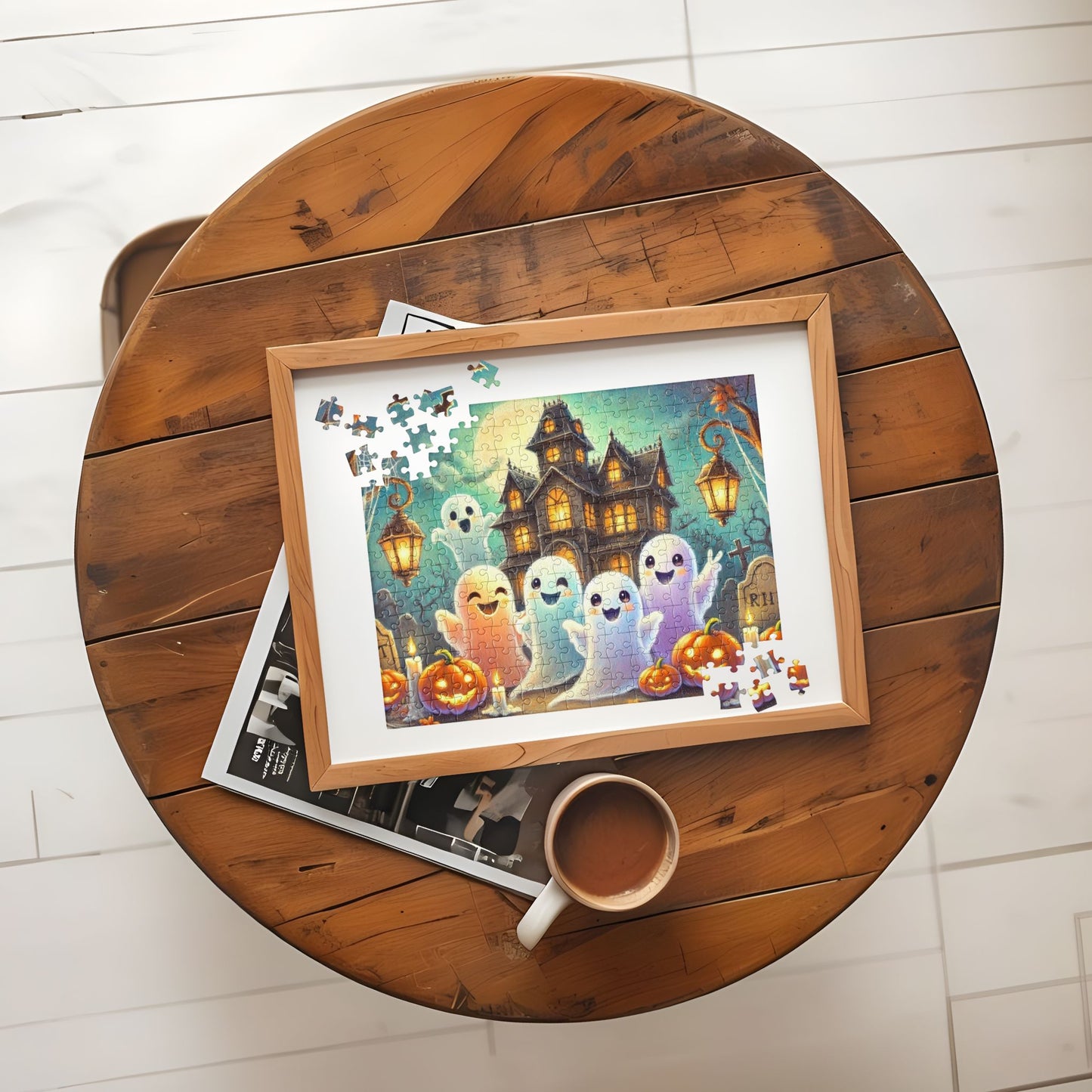 Friendly Ghosts Celebrating Halloween Jigsaw Puzzle