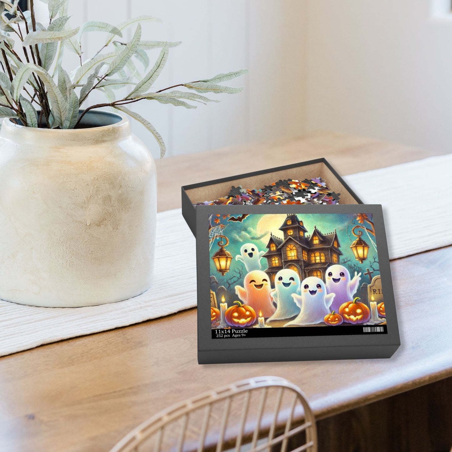 Friendly Ghosts Celebrating Halloween Jigsaw Puzzle