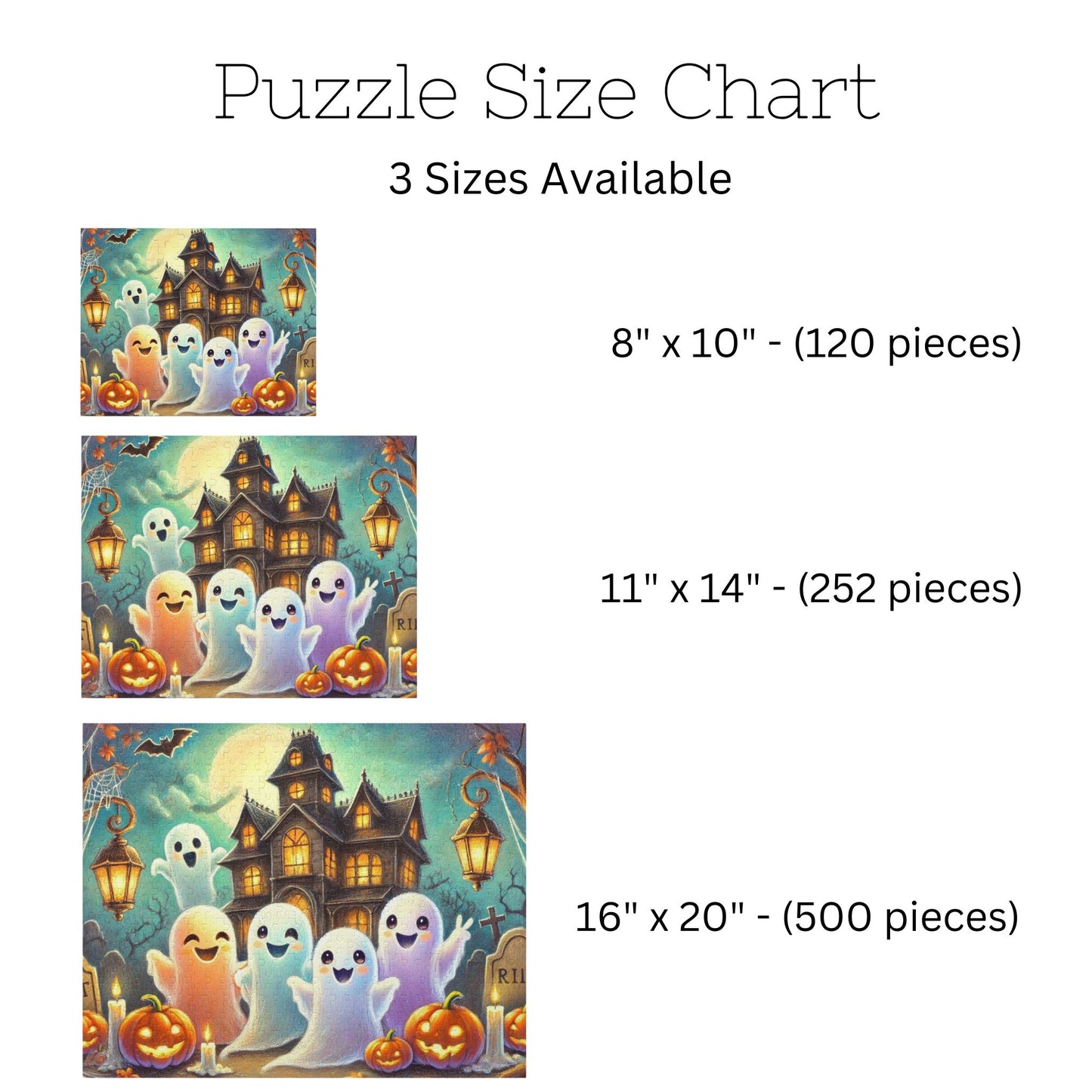 Friendly Ghosts Celebrating Halloween Jigsaw Puzzle