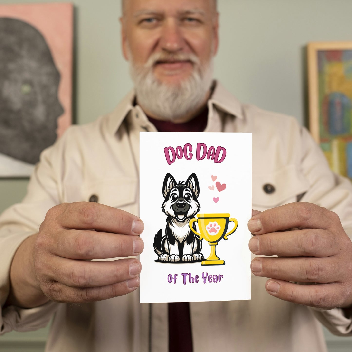 German Shepherd Dog Dad Of the Year Fathers Day Card
