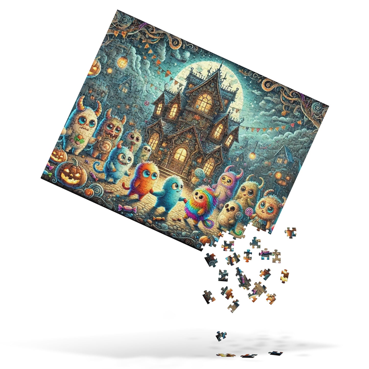 Halloween Dancing Party Monsters Jigsaw Puzzle (120, 252, or 500-Pieces)