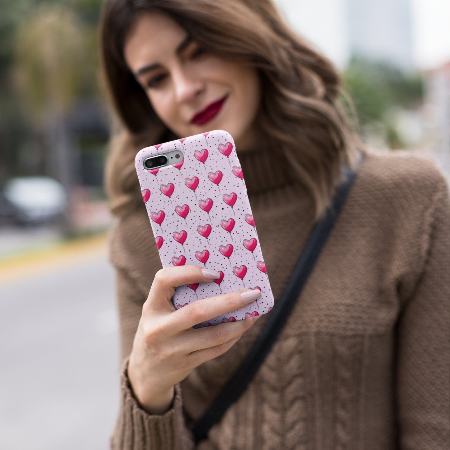 Heart-Shaped Balloons Pink Tough iPhone Case