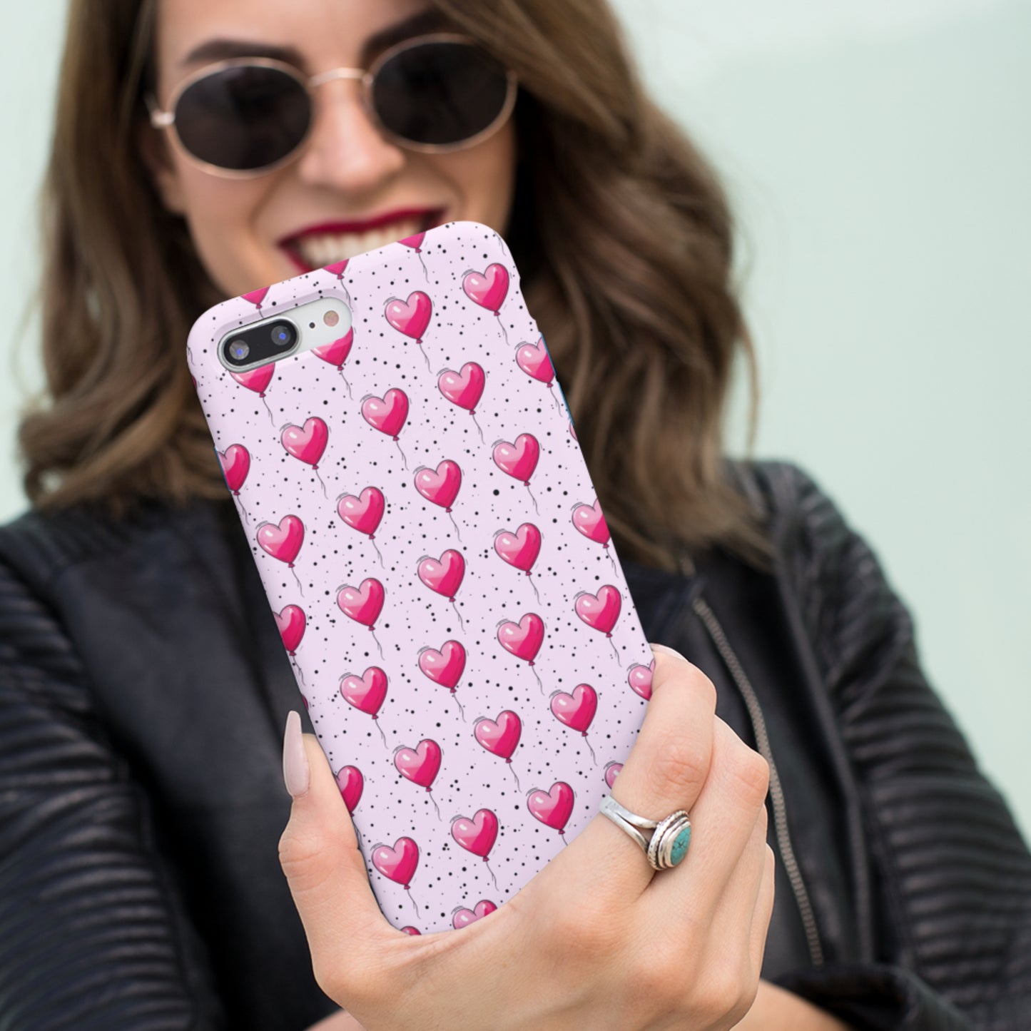 Heart-Shaped Balloons Pink Tough iPhone Case